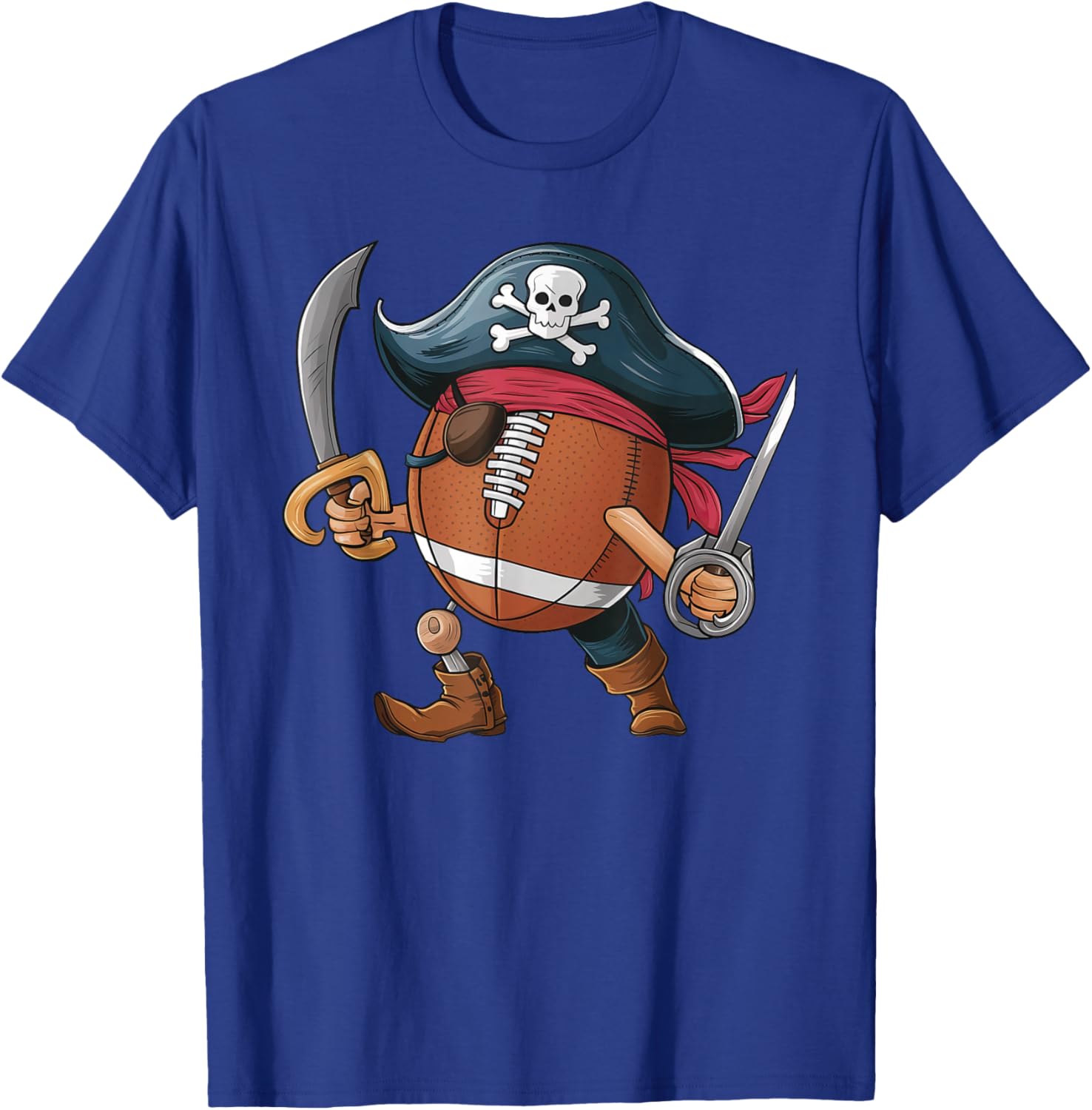 Funny Football Pirate Halloween Kids Football T-Shirt - T-Shirt | Royal