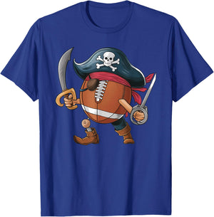 Funny Football Pirate Halloween Kids Football T-Shirt - T-Shirt | Royal