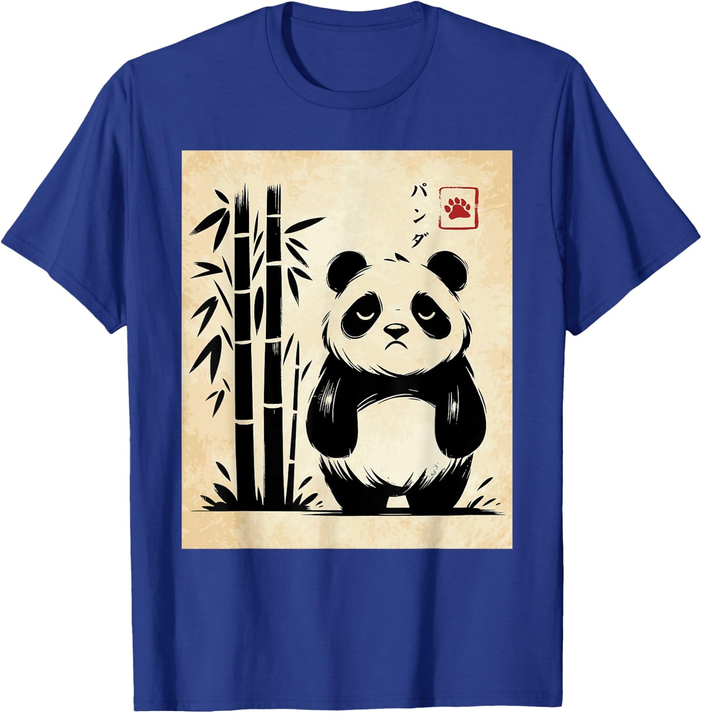 Kawaii Panda Ink Japanese Streetwear Novelty Funny Panda T-Shirt - T-Shirt | Royal