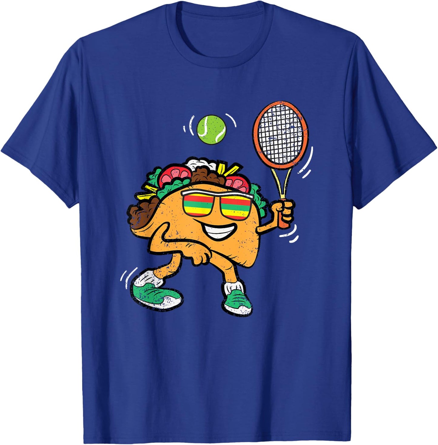 Taco Tennis Player Cinco De Mayo Mexican Bowler Food Fiesta T-Shirt - T-Shirt | Royal