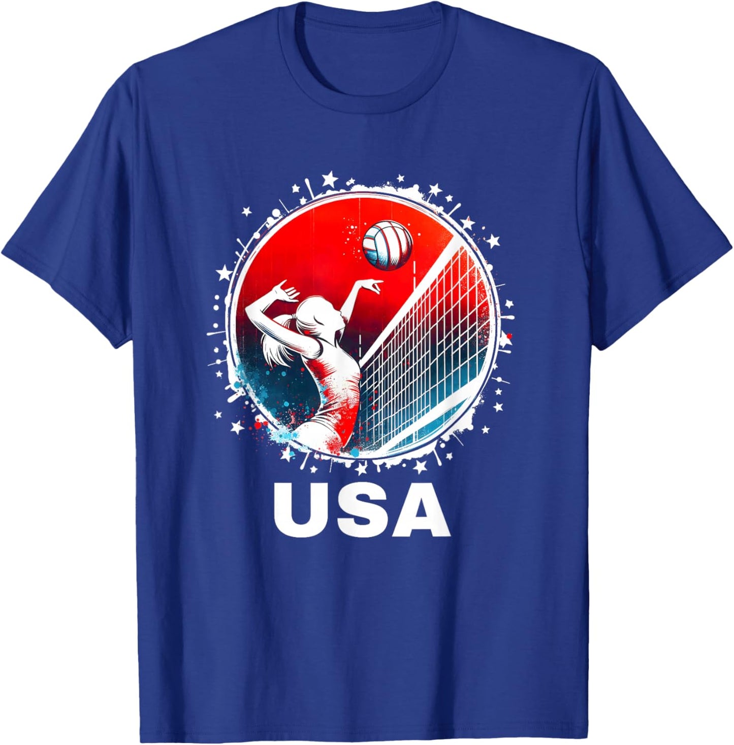 USA Team Volleyball Shirt Volleyball Women Volleyball USA T-Shirt - T-Shirt | Royal