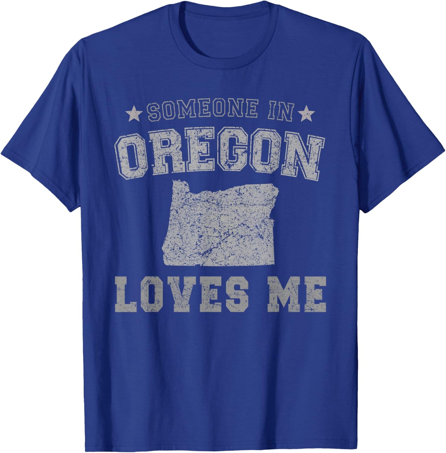 Someone In Oregon Loves Me Heart Vintage State T-Shirt - T-Shirt | Royal