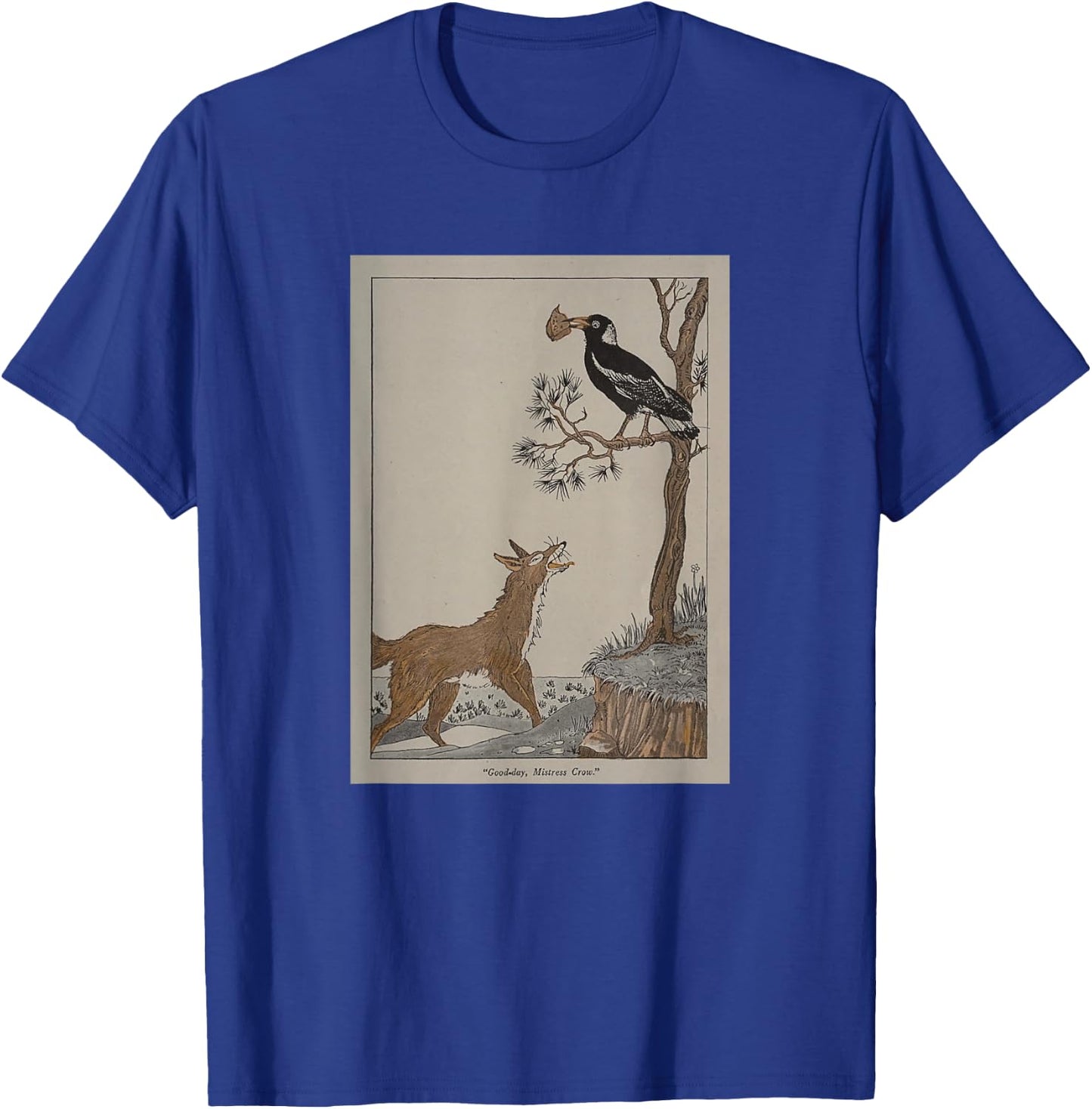 The Fox and The Crow - Aesop's Fables T-Shirt - T-Shirt | Royal