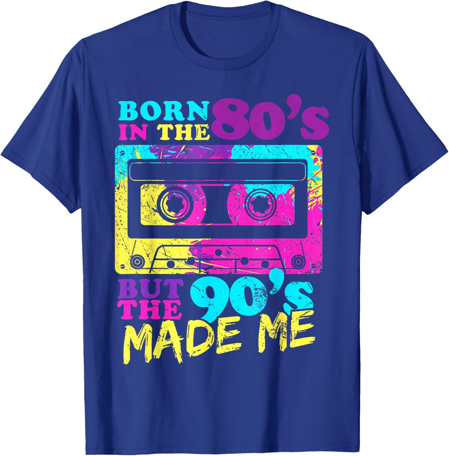 Vintage Cassette Born in The 80s But 90s Made Me I Love 80s T-Shirt - T-Shirt | Royal
