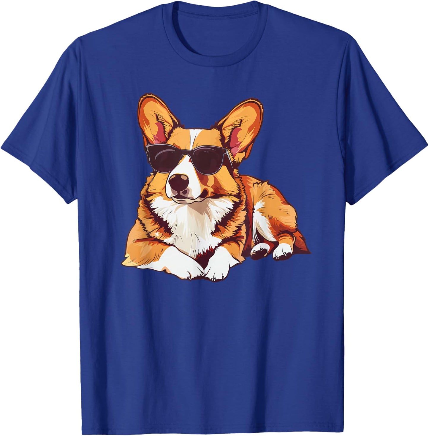 Pembroke Welsh Corgi Dog Sunglasses T-Shirt - T-Shirt | Royal