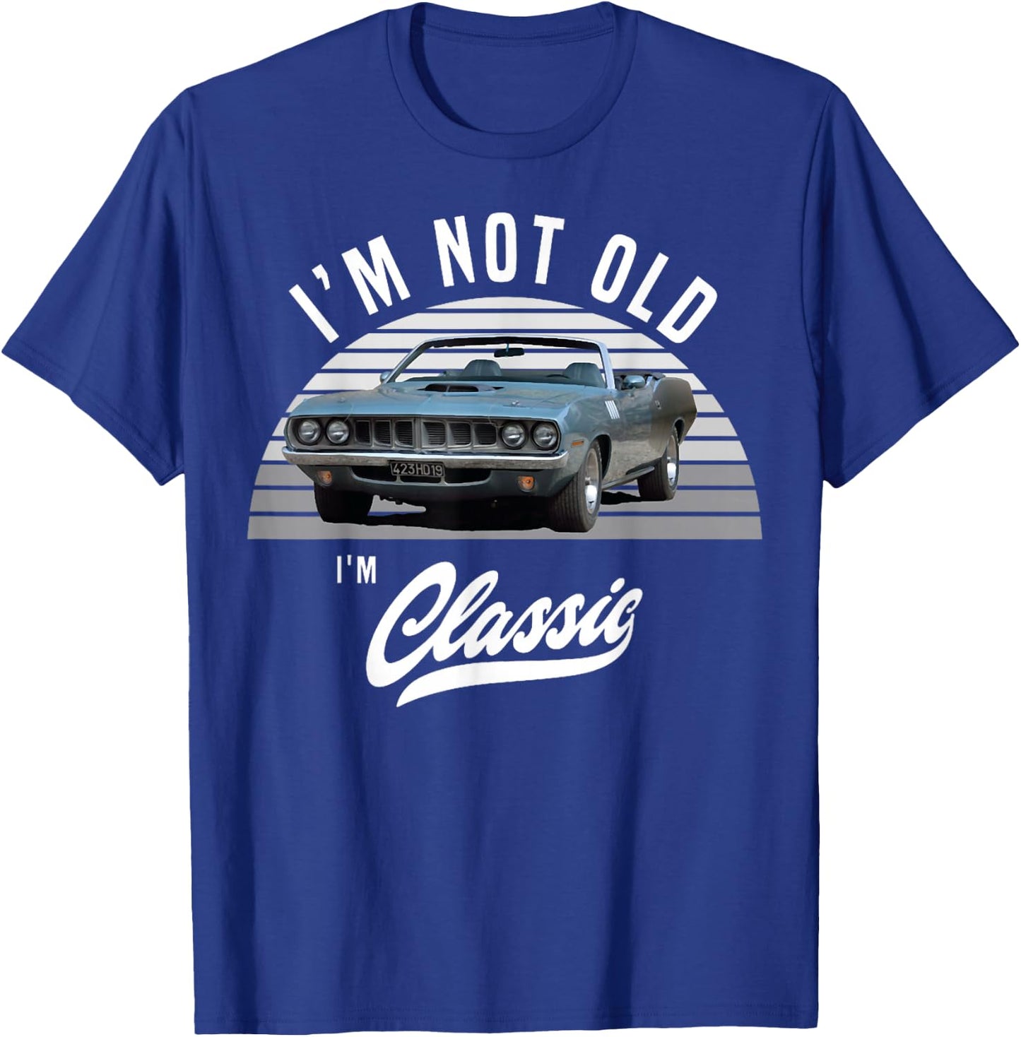 1971 Cuda Plymouth Barracuda Convertible Vintage Cars , Small T-Shirt - T-Shirt | Royal