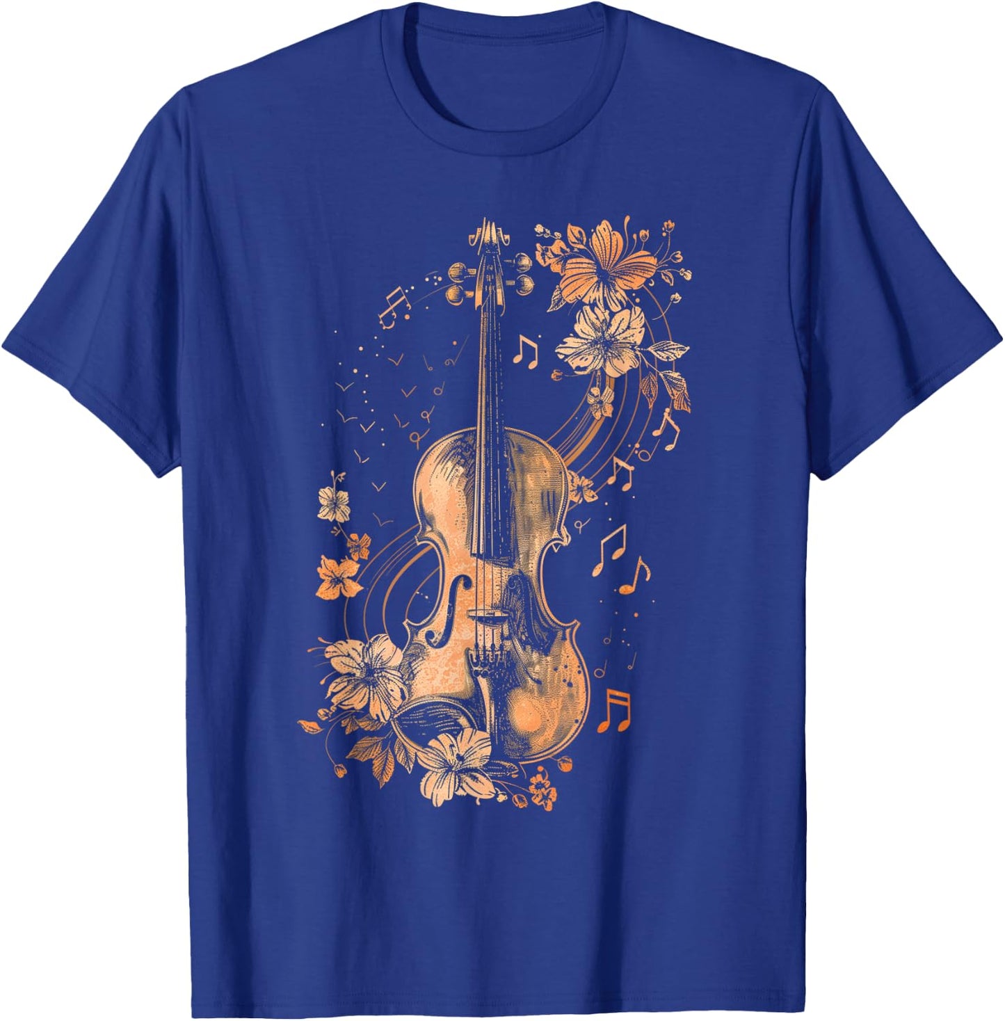 Violin Player Classical Music Notes Orchestra Violinist T-Shirt - T-Shirt | Royal