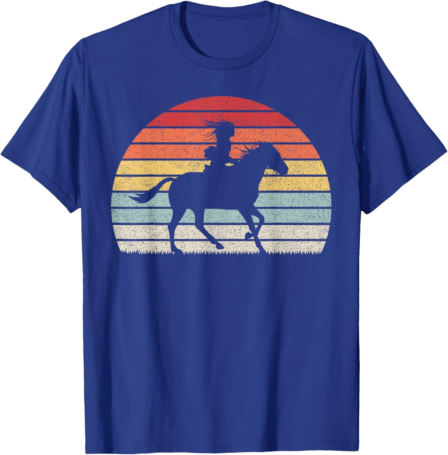 Retro Vintage Girl Horse Riding T-Shirt - T-Shirt | Royal