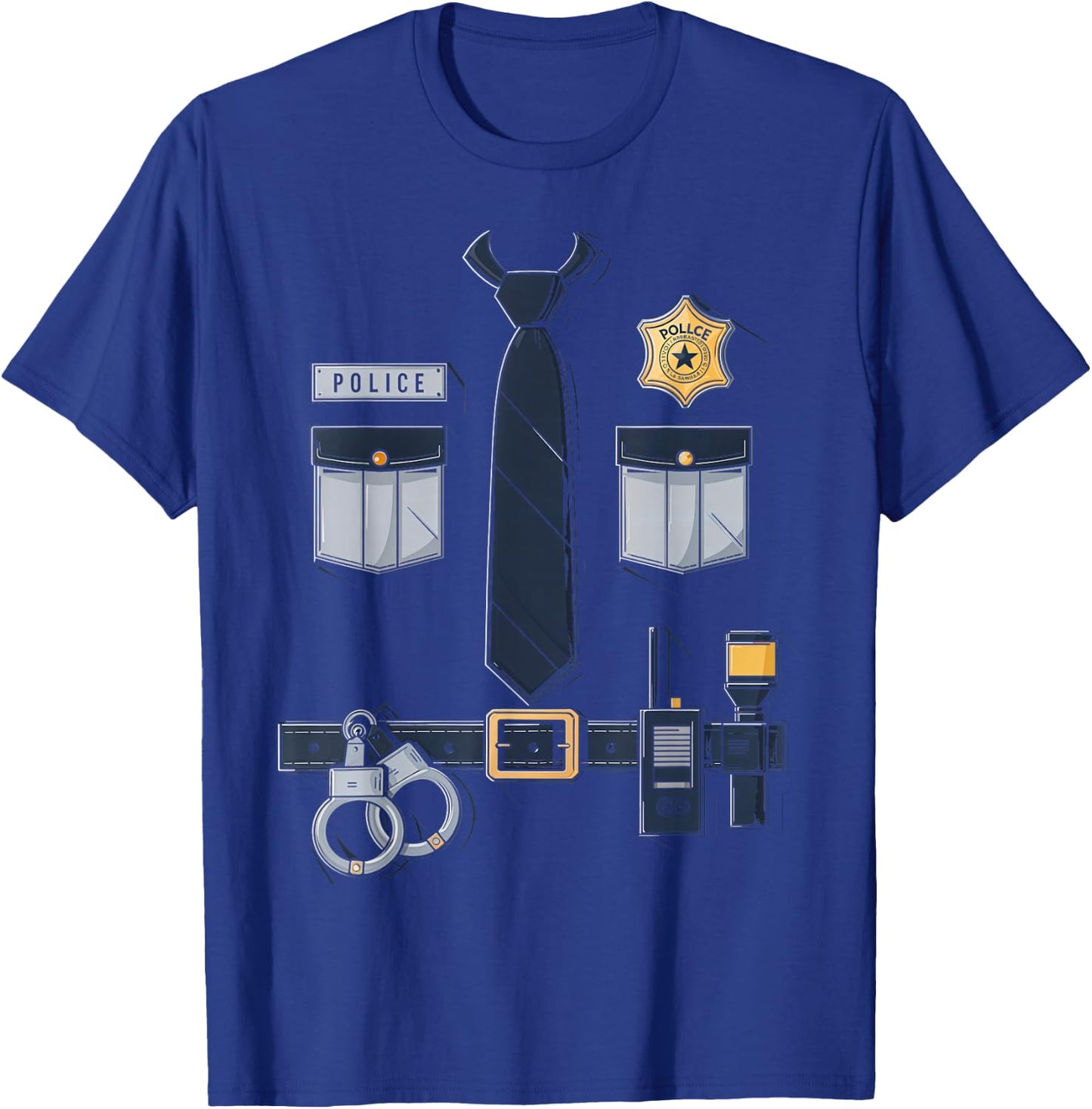Police Officer Badge Costume Police Gear Cop Costume T-Shirt - T-Shirt | Royal