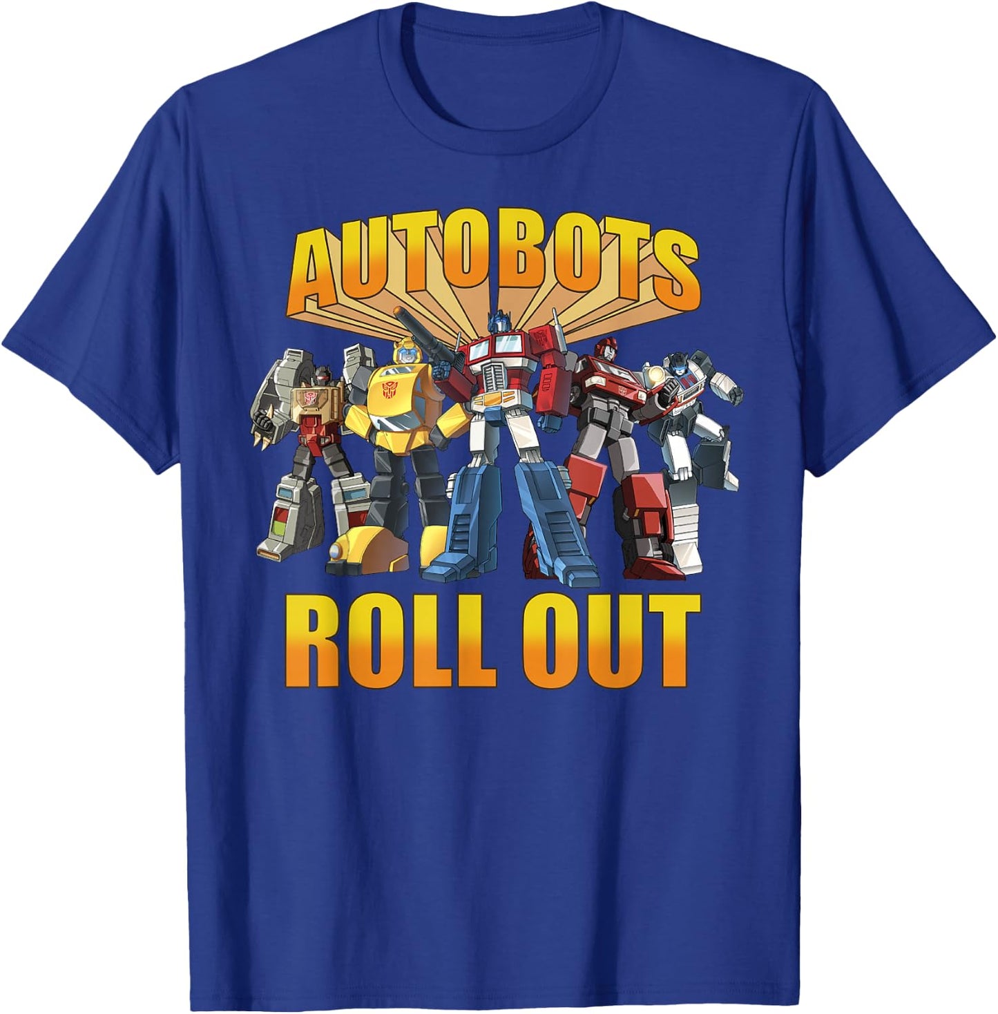 Transformers Retro Autobots Roll Out Group Shot T-Shirt - T-Shirt | Royal