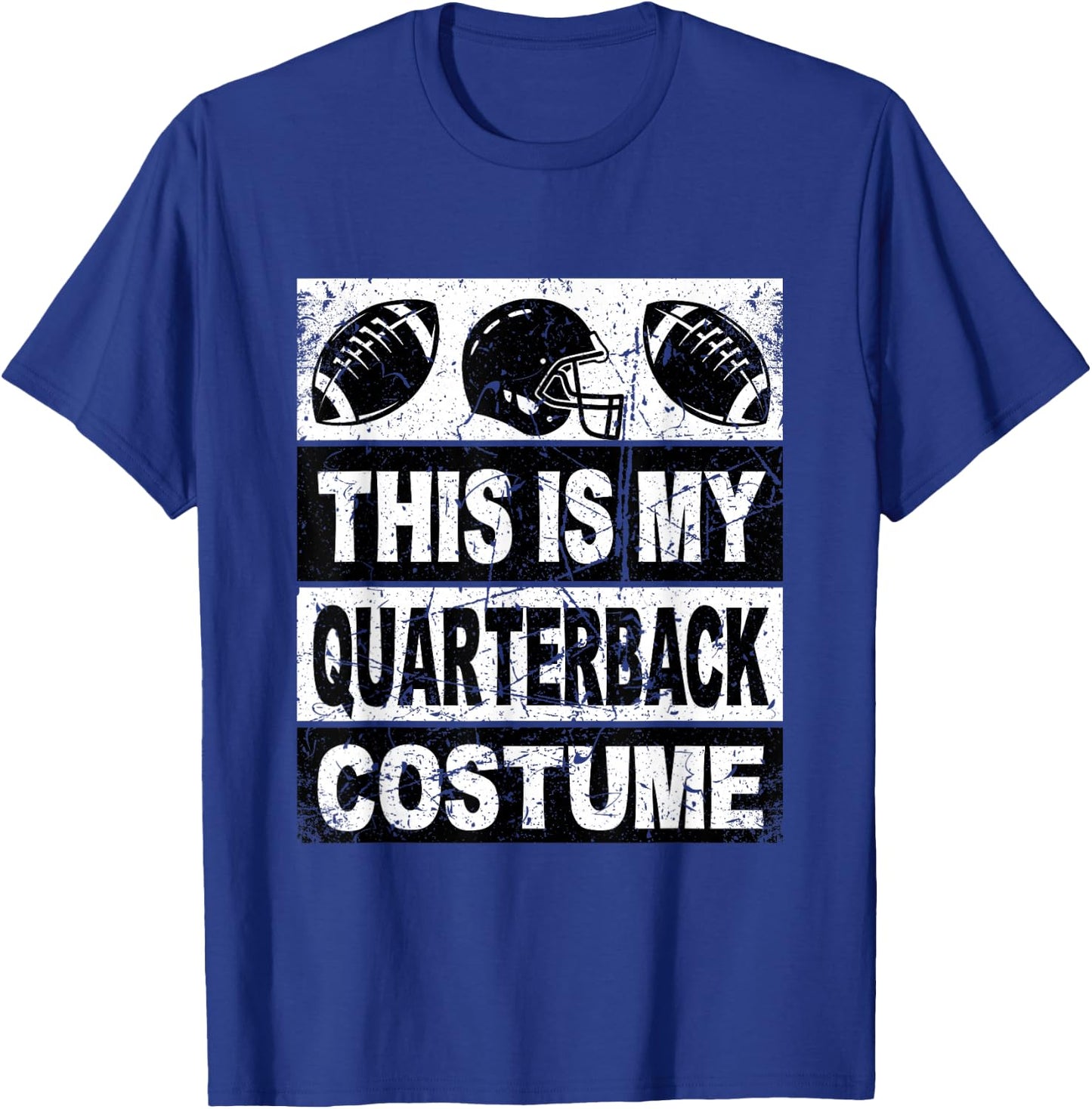 Retro This Is My Quarterback Costume Shirt Football T-Shirt - T-Shirt | Royal