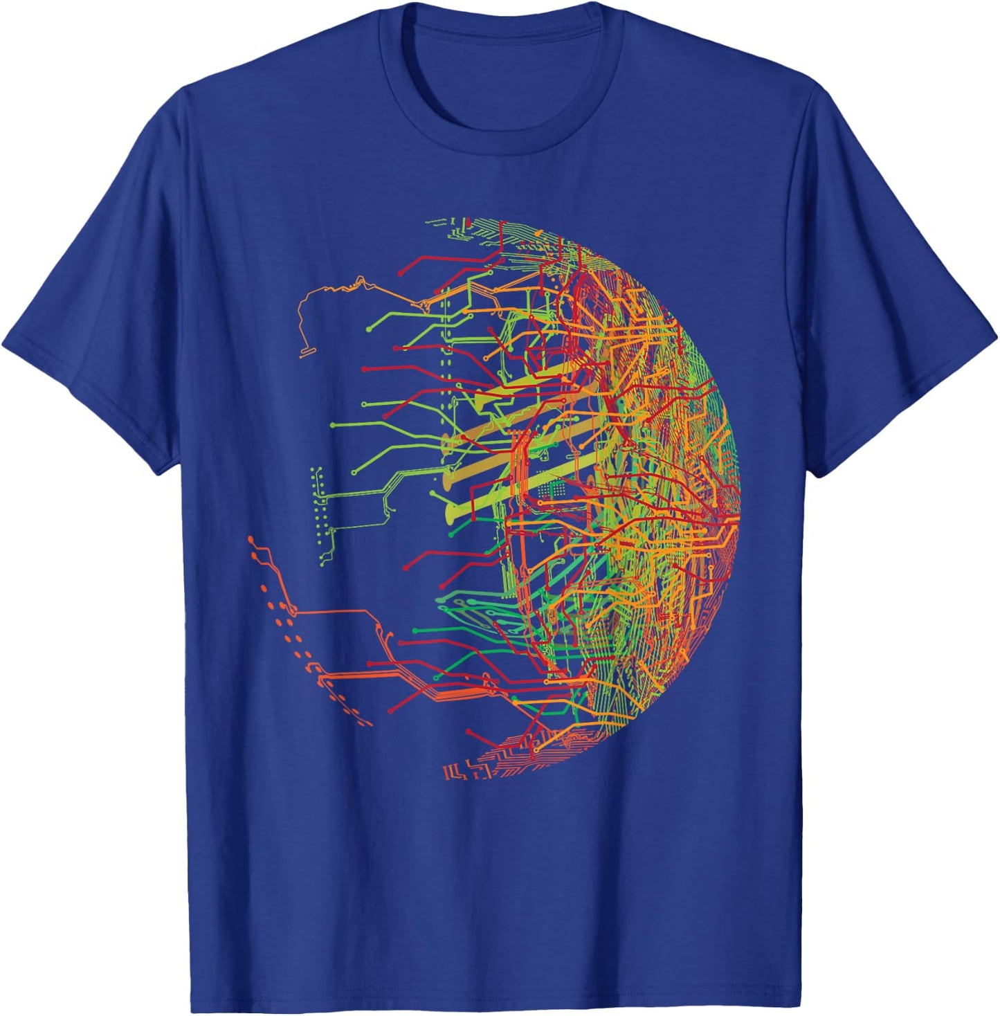Binary World Gift - Motherboard CPU Chip Circuit Board T-Shirt - T-Shirt | Royal