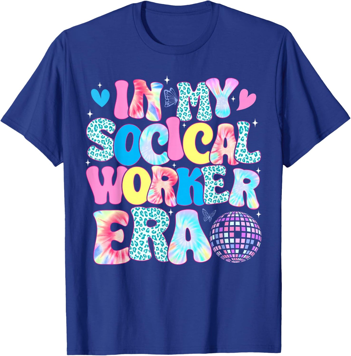 In My Social Worker Era Tie Dye Leopard Social Worker MSW T-Shirt - T-Shirt | Royal