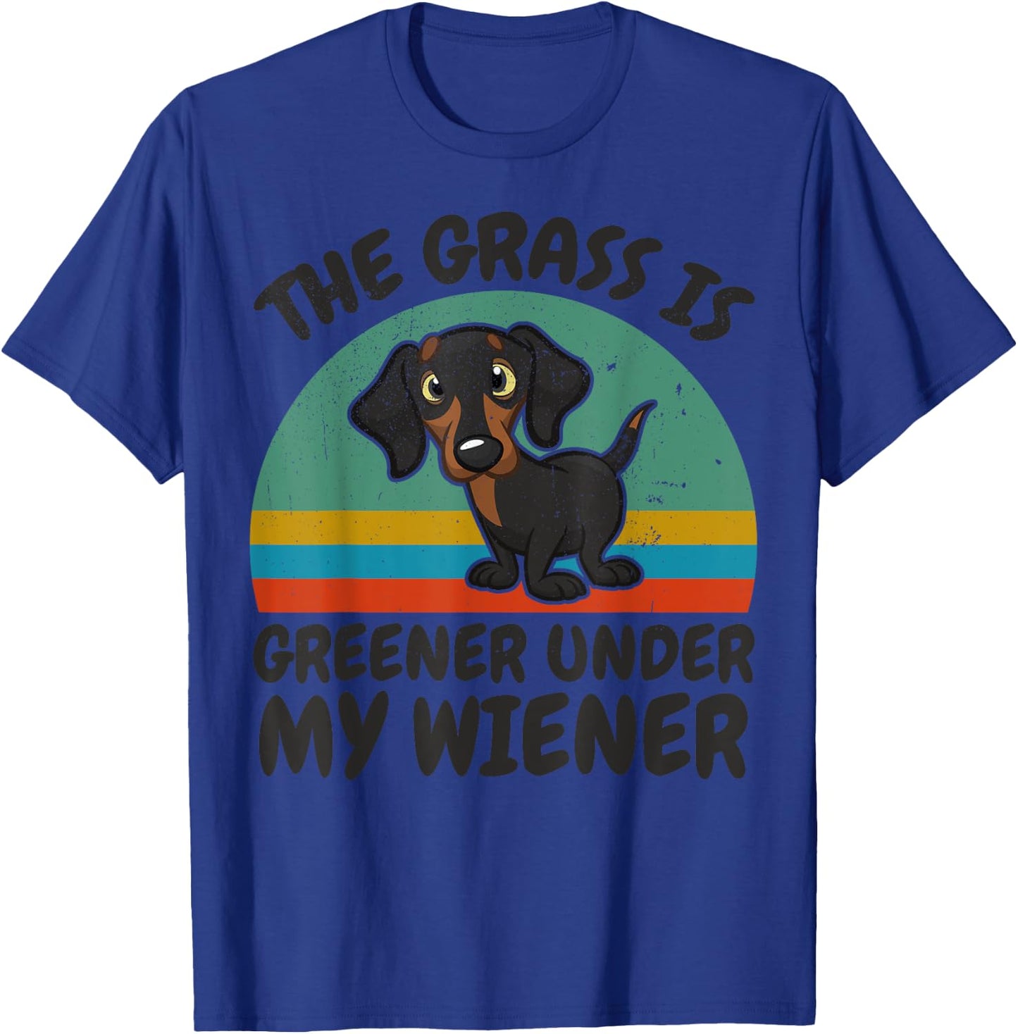 Dachshund-Shirt The Grass Greener Under My Wiener-Dog Funny T-Shirt - T-Shirt | Royal