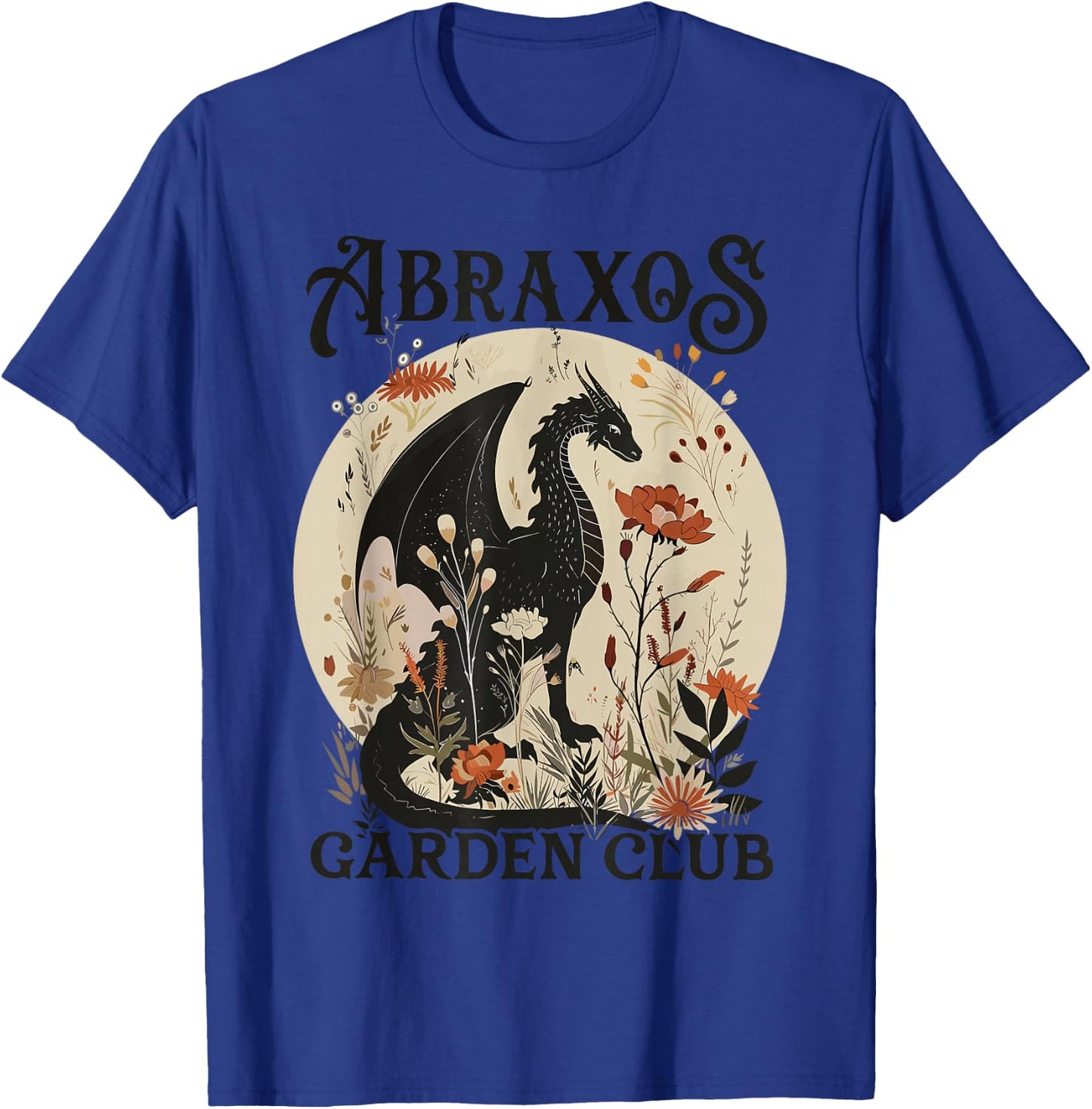 Abraxos Flower Garden Club Book Lover Fantasy Dragon Bookish T-Shirt - T-Shirt | Royal