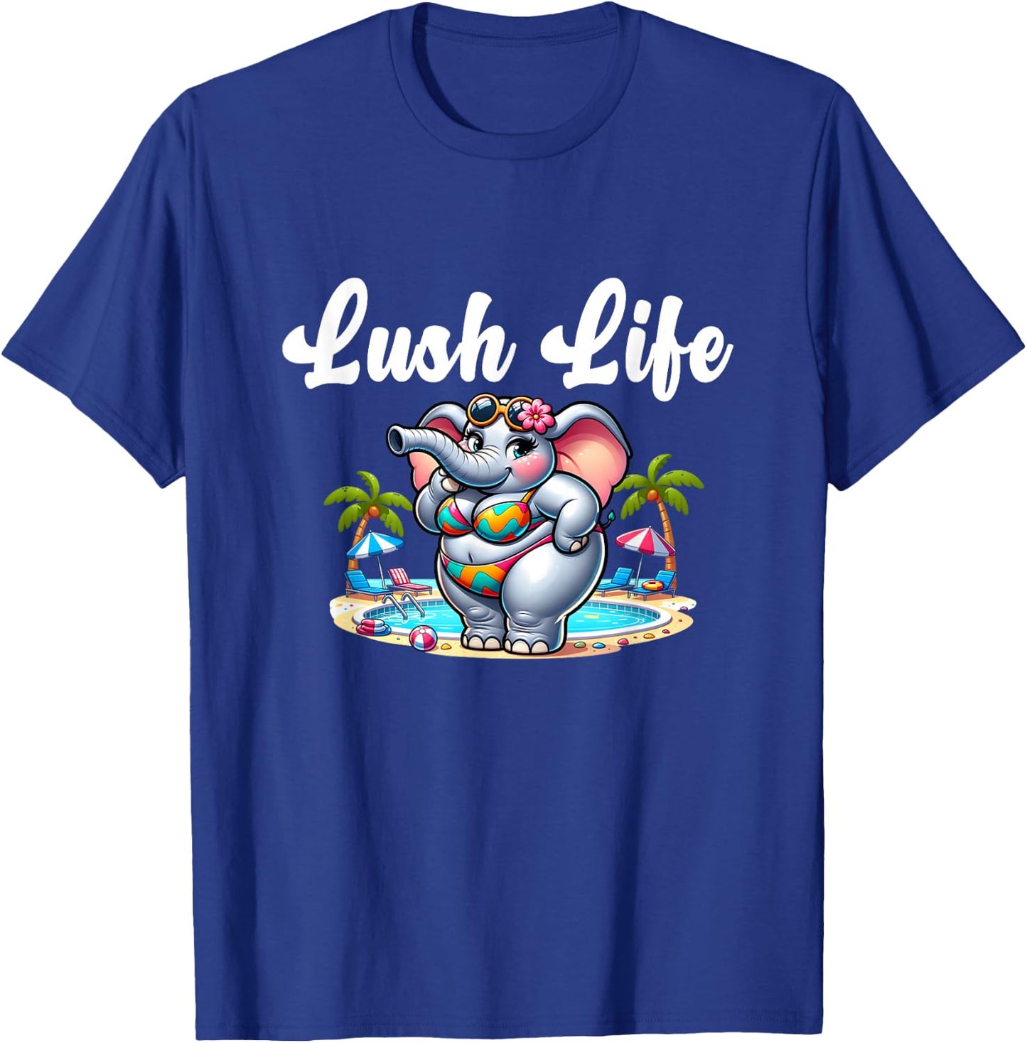 Lush Life - Sexy Elephant Thicc Body Pride Tropical Island T-Shirt - T-Shirt | Royal