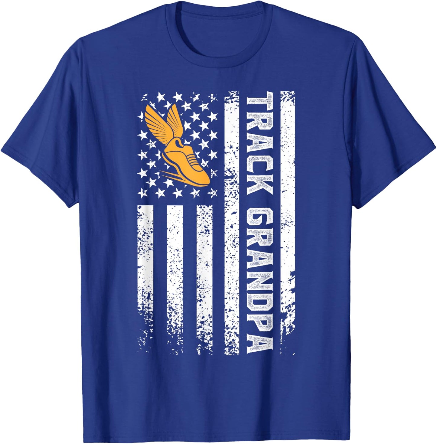 Track Grandpa US Flag Track And Field Grandfather T-Shirt - T-Shirt | Royal