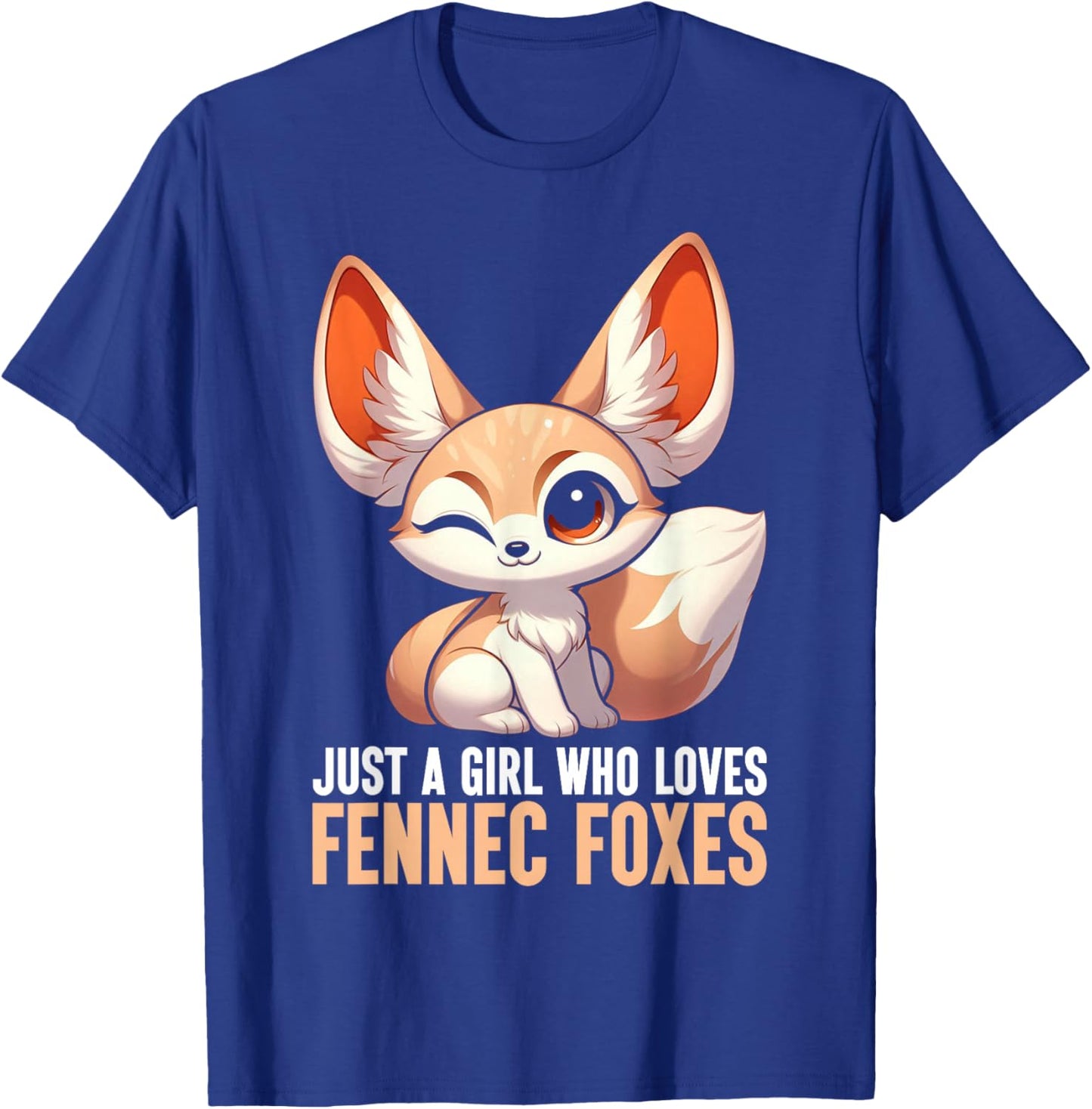 Just A Girl Who Loves Fennec Foxes Art Fennec Fox Animal T-Shirt - T-Shirt | Royal
