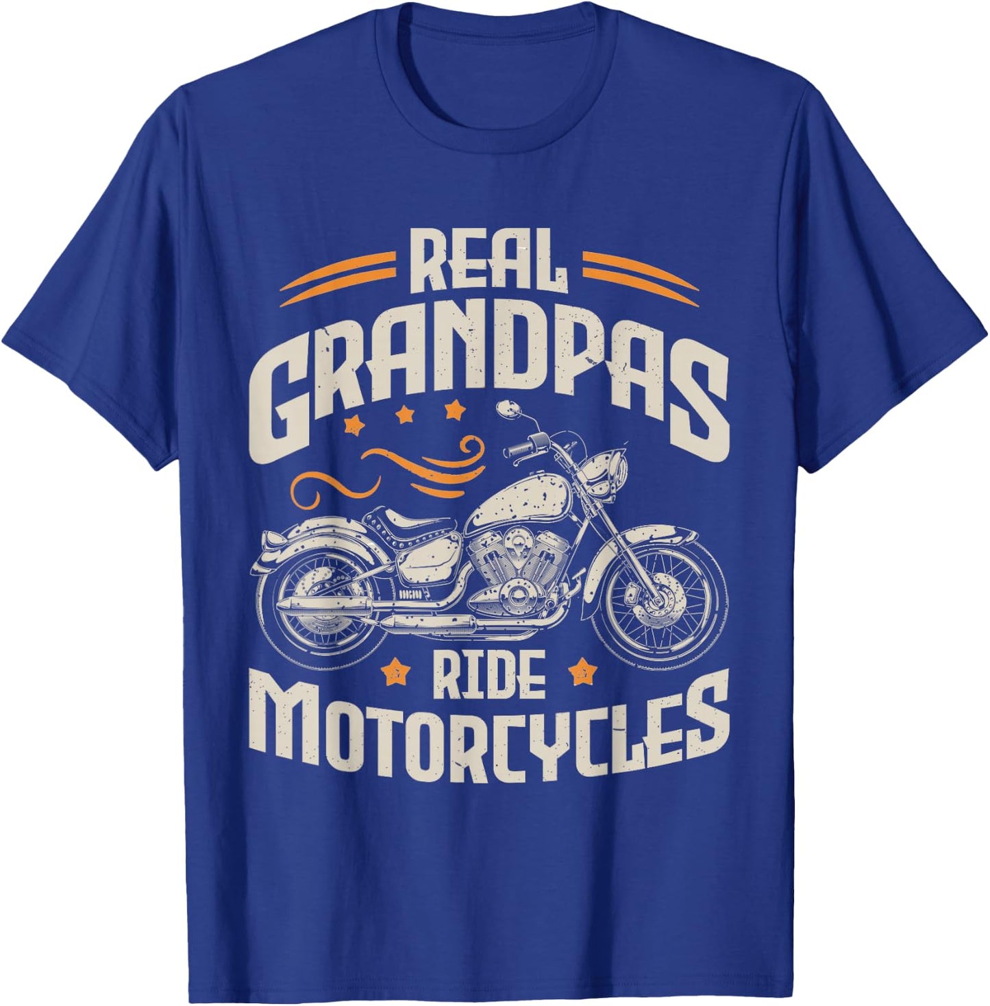 Real Grandpas Ride Motorcycles Funny Motorcycle Lover Biker T-Shirt - T-Shirt | Royal