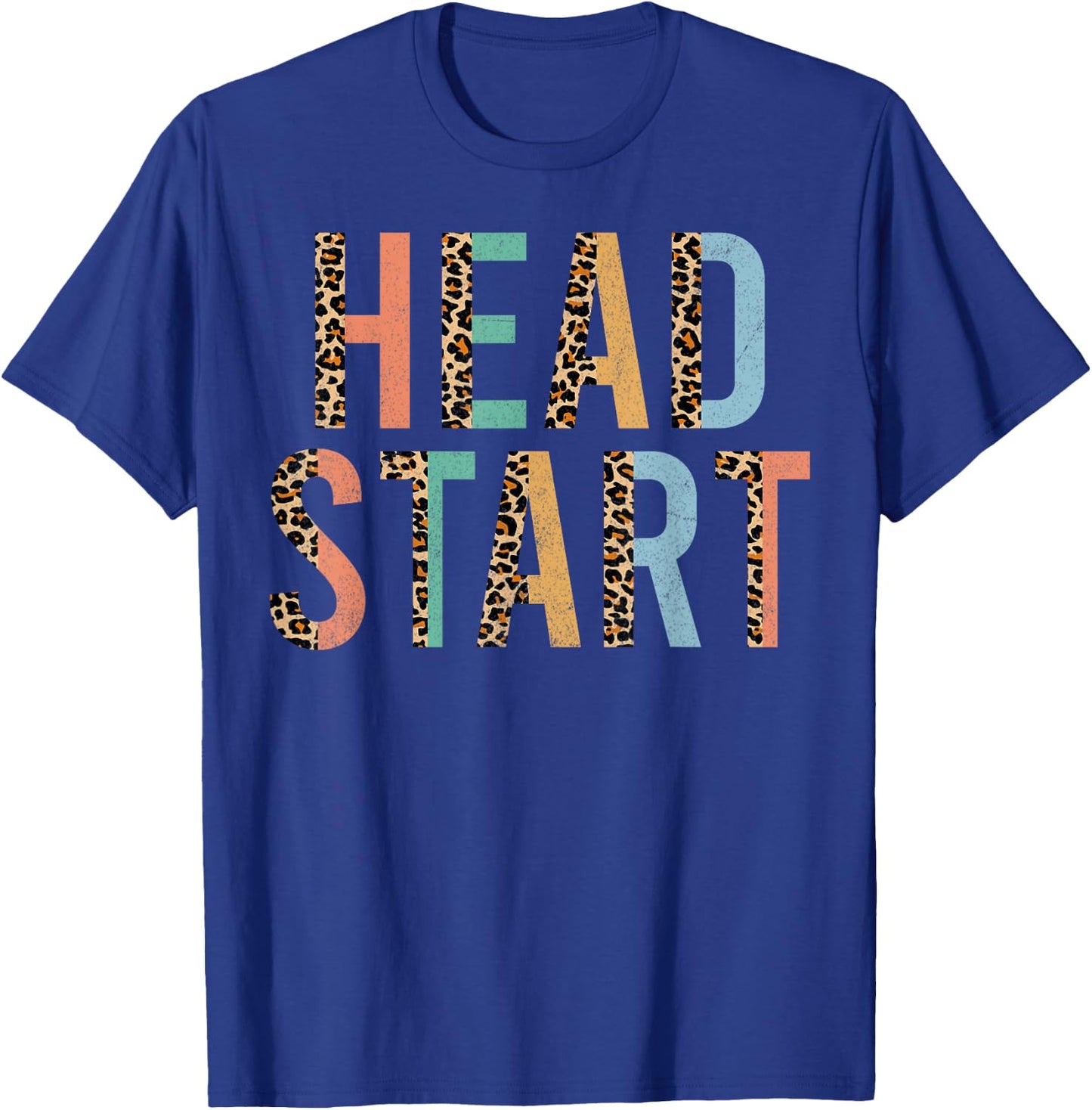 Head Start Teacher Leopard Alphabet Head Start Crew T-Shirt - T-Shirt | Royal