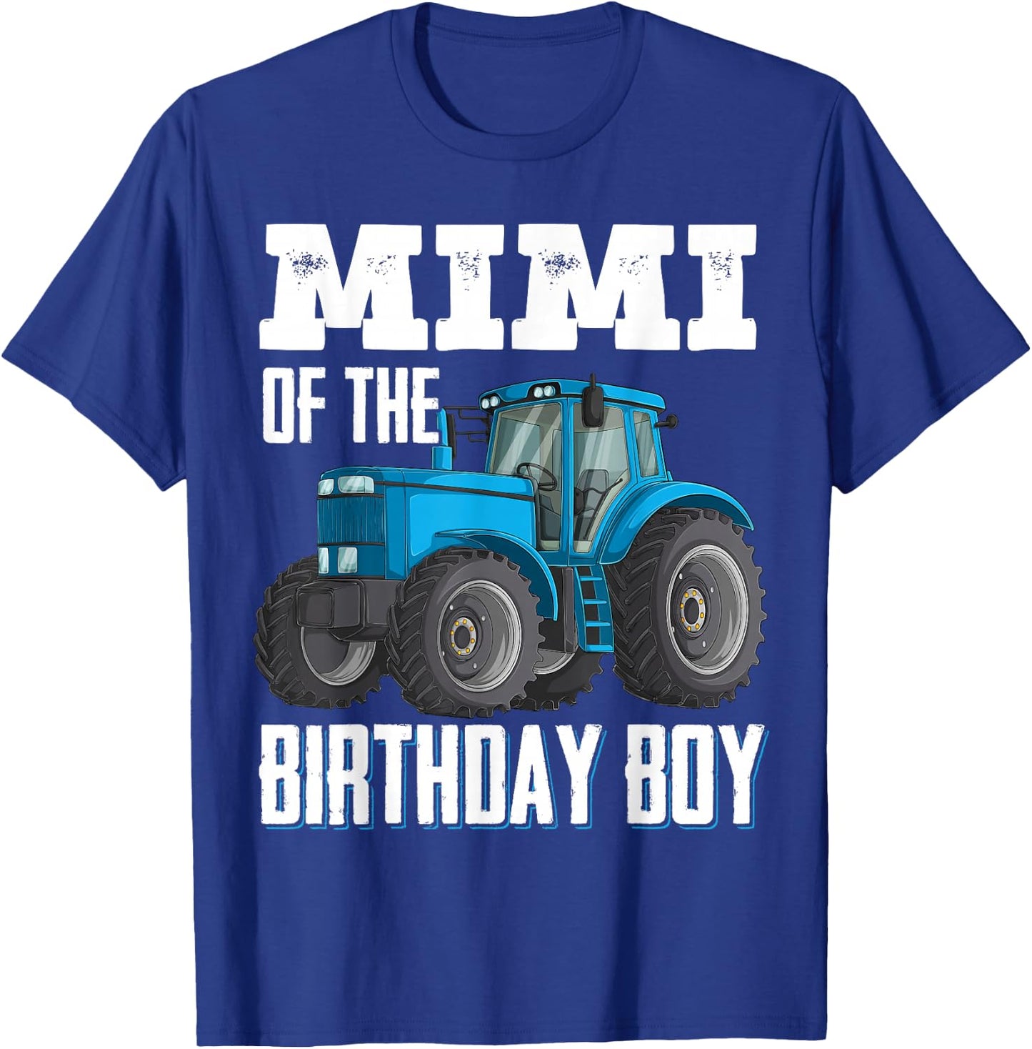 Mimi Of The Birthday Boy Family Tractors Farm Trucks Bday T-Shirt - T-Shirt | Royal