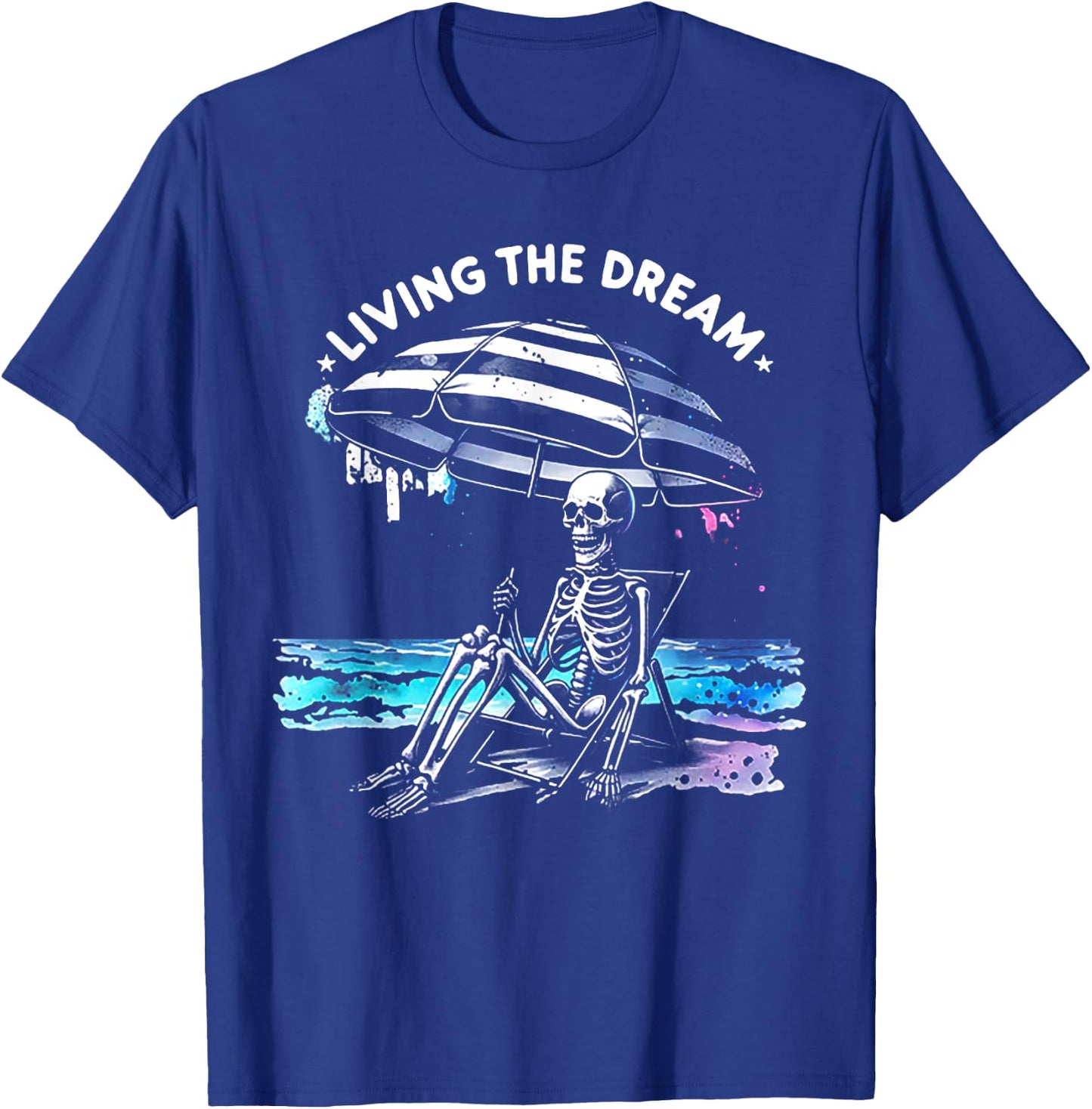 Skeleton Living The Dream T-Shirt - T-Shirt | Royal