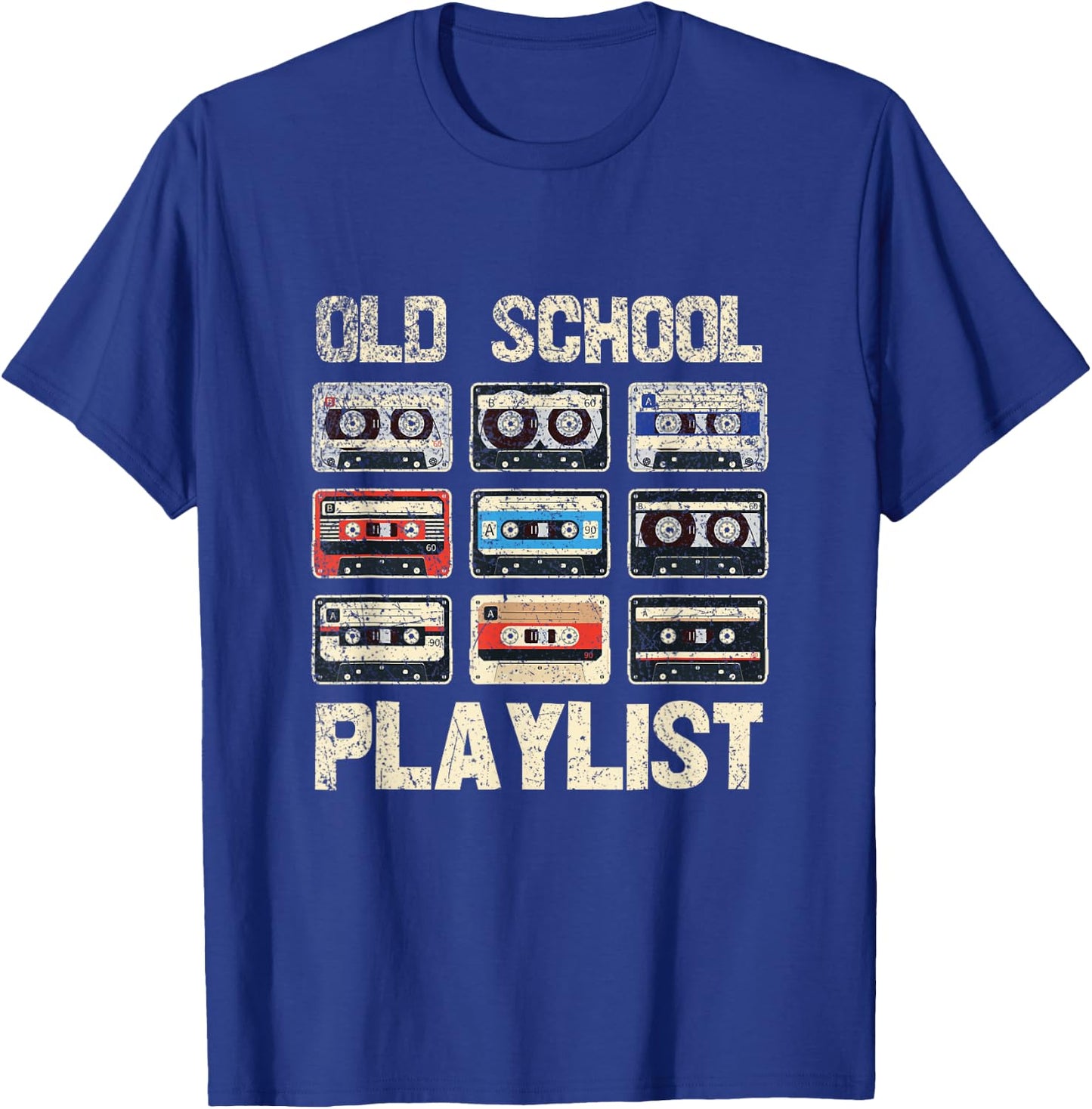Cassette Tape - Retro 80s Old School Playlist Music T-Shirt - T-Shirt | Royal