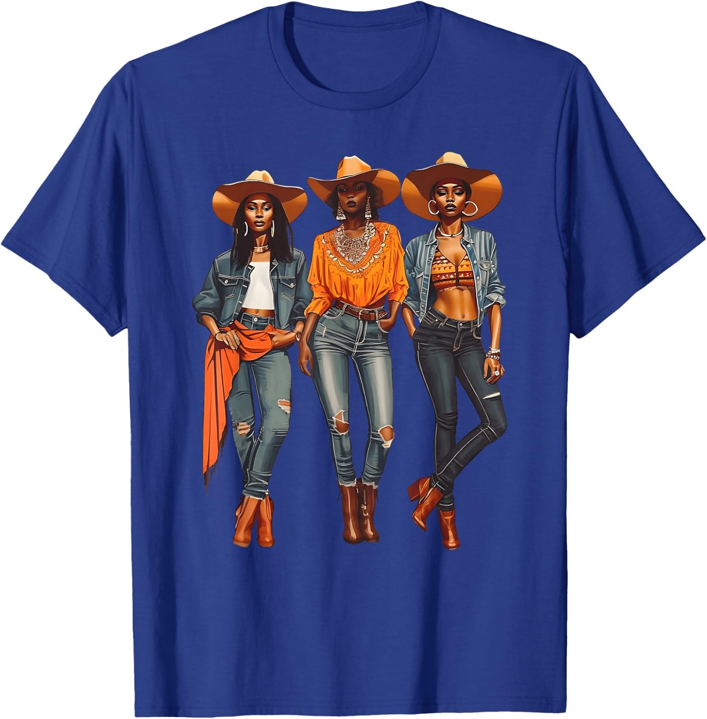 Black Cowgirl Western Rodeo Melanin Black History Texas T-Shirt - T-Shirt | Royal
