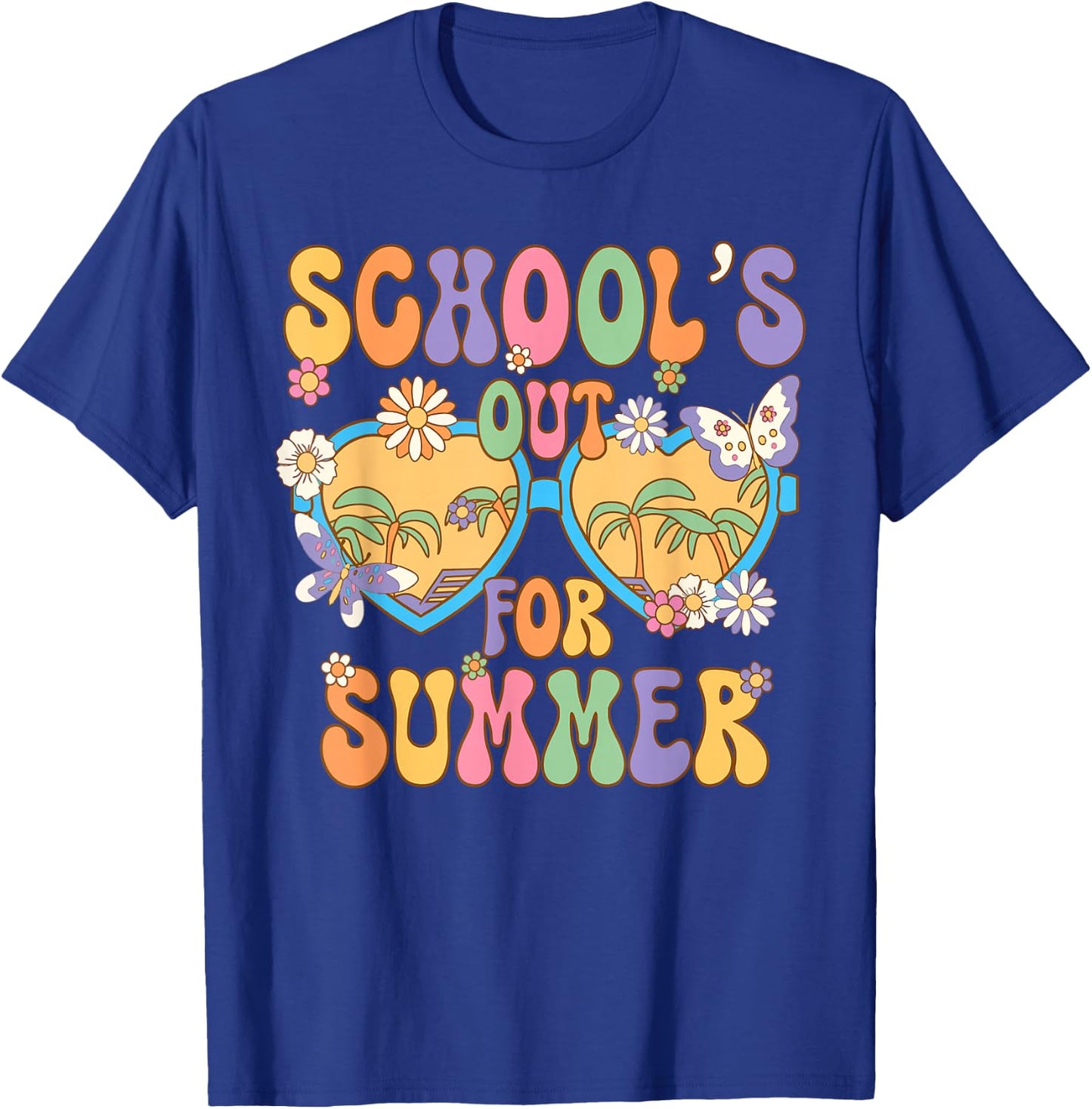 Schools Out For Summer Hawaii Beach Last Day Of School Retro Men Women Kids T-Shirt - T-Shirt | Royal