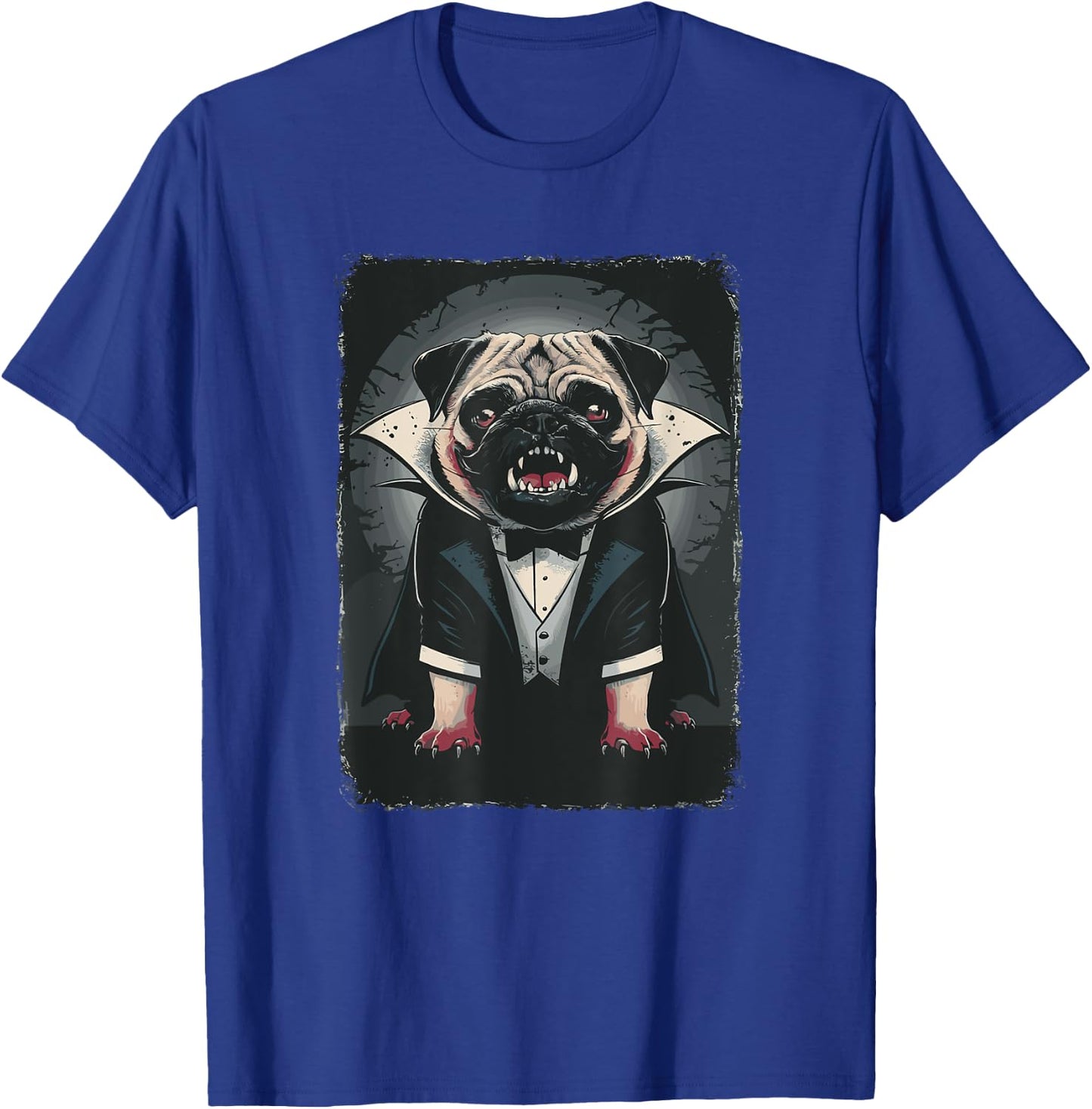 Halloween Vampire Pug Pugs T-Shirt - T-Shirt | Royal