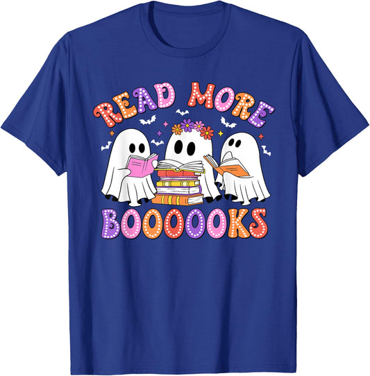 Trick Or Teach Read More Boooooks Teacher Ghost Halloween T-Shirt - T-Shirt | Royal