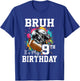 Bruh It's My 9th Birthday 9 Years Old Football Player T-Shirt - T-Shirt | Royal
