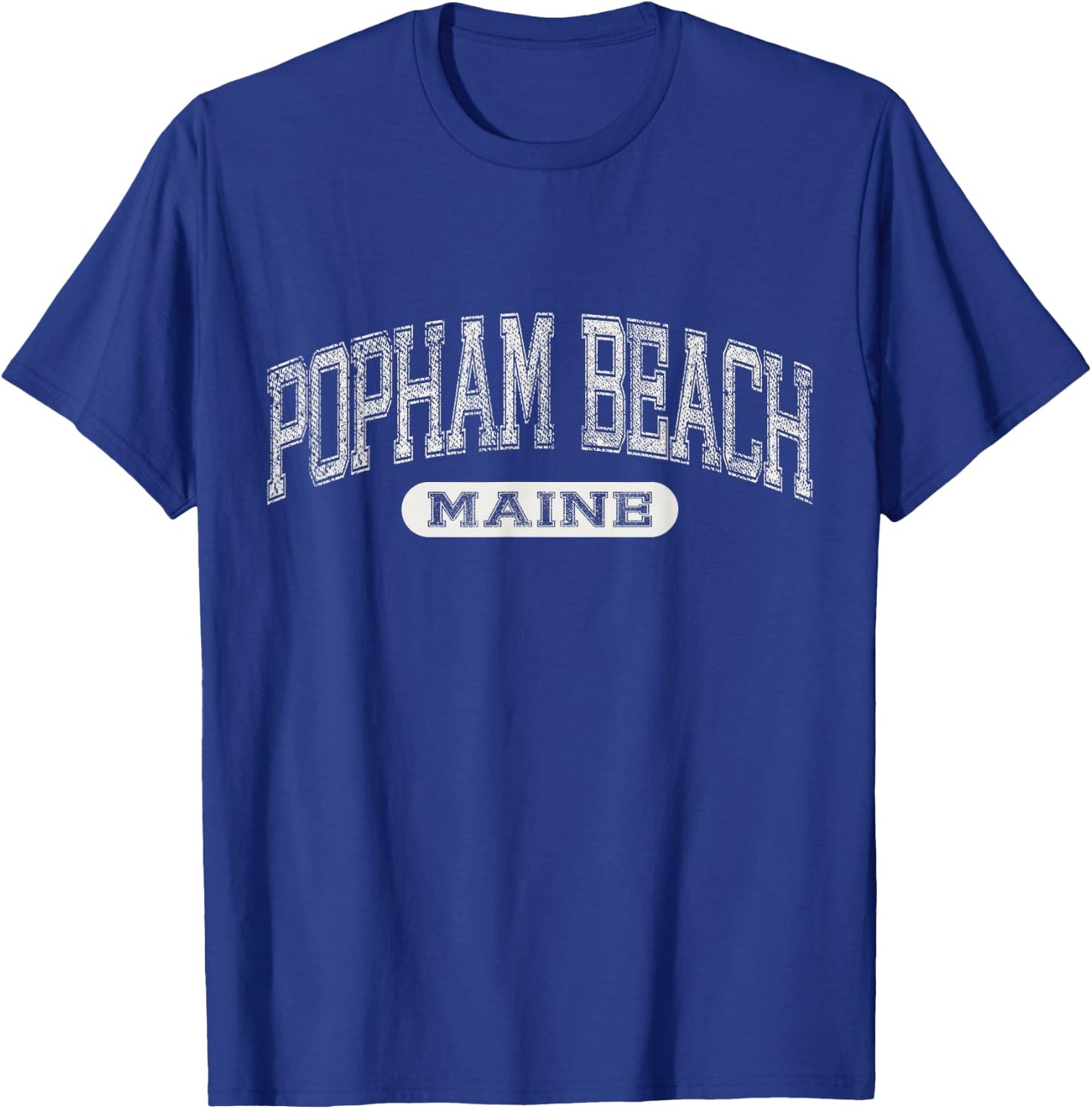 Vintage Popham Beach Maine Distressed Beach Classic T-Shirt - T-Shirt | Royal
