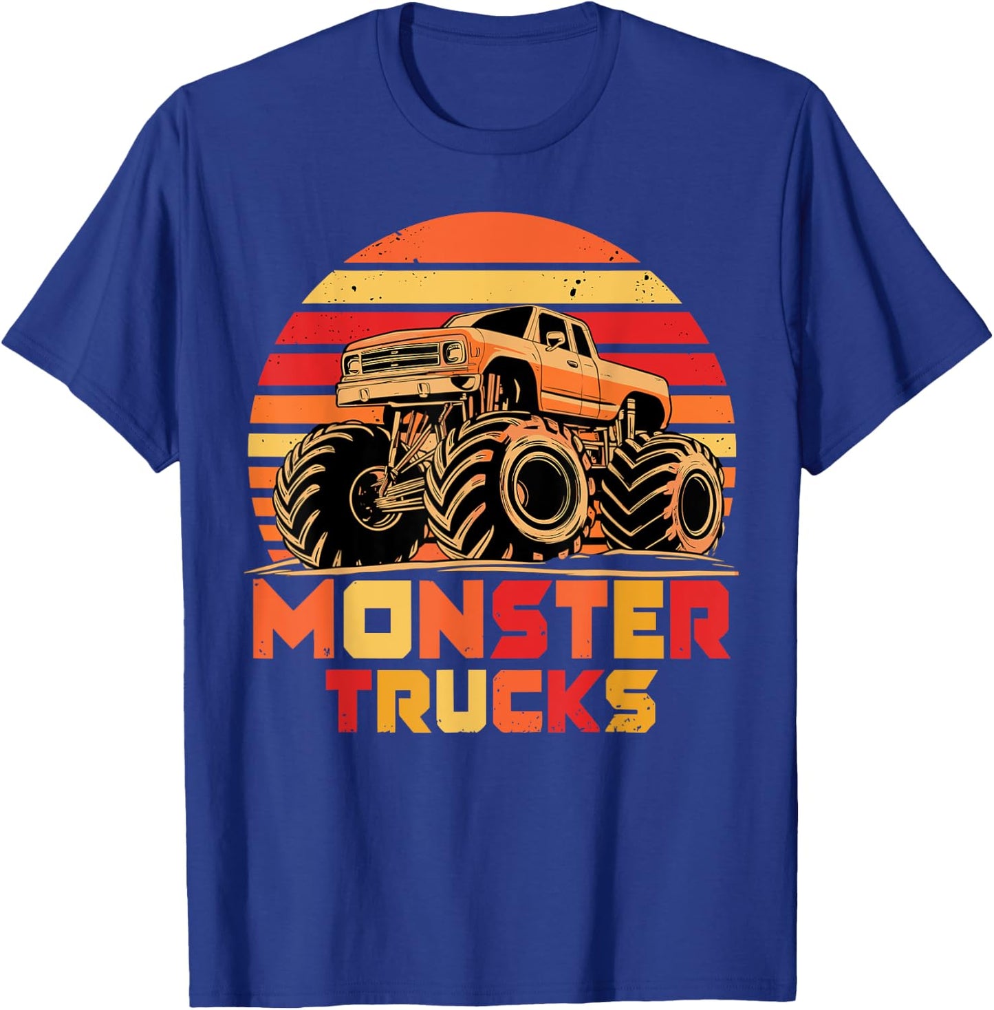 Monster Truck Retro Monster Trucks T-Shirt - T-Shirt | Royal