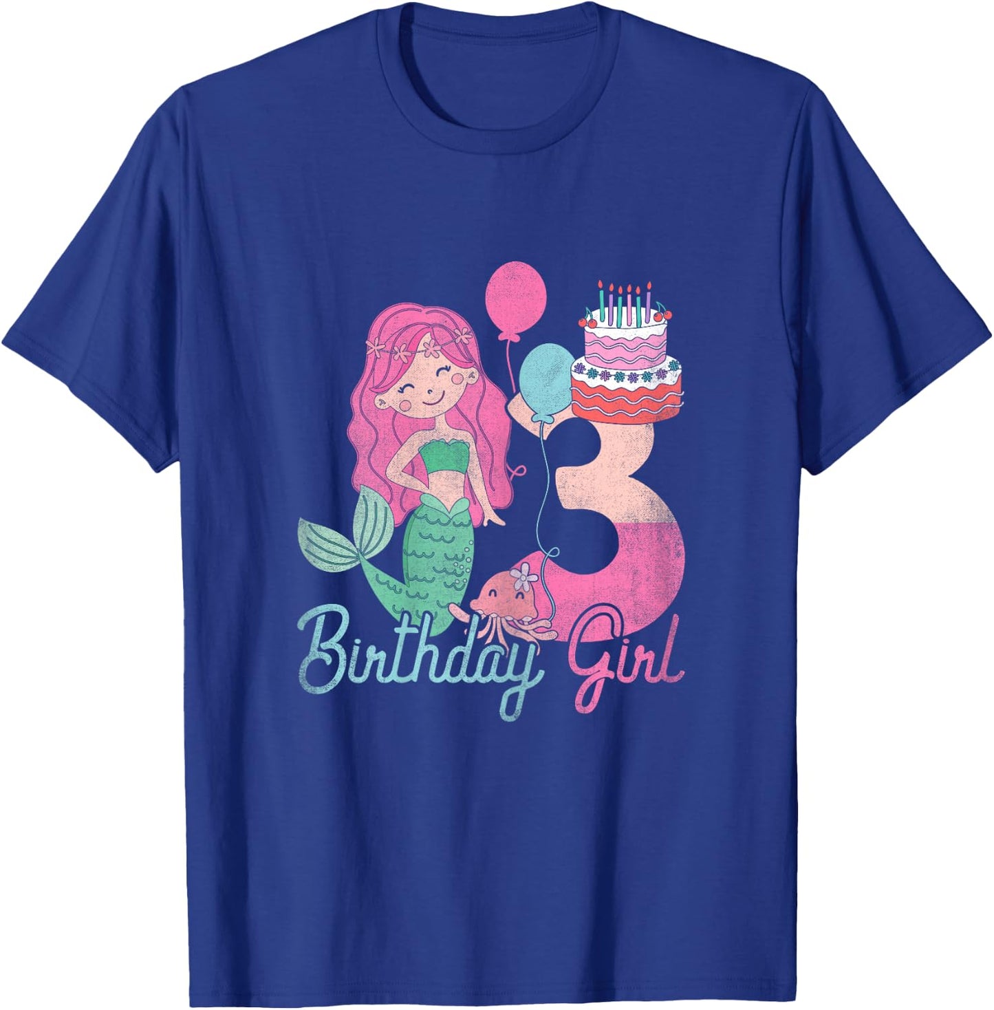 3 Years Old Birthday Girl Gifts Mermaid 3rd Birthday T-Shirt - T-Shirt | Royal