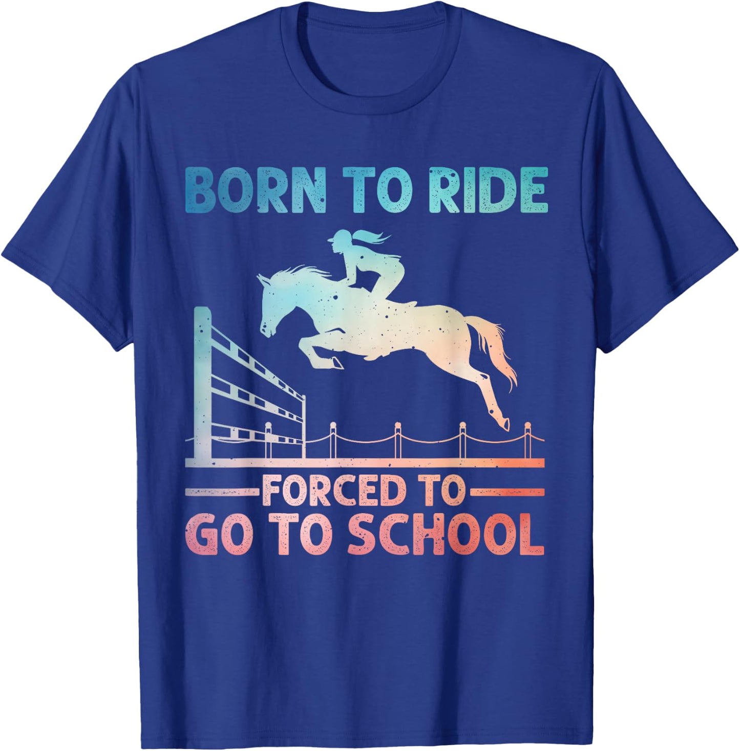Horse Racing Art For Kids Boys Girls Horse Lover Equestrian T-Shirt - T-Shirt | Royal