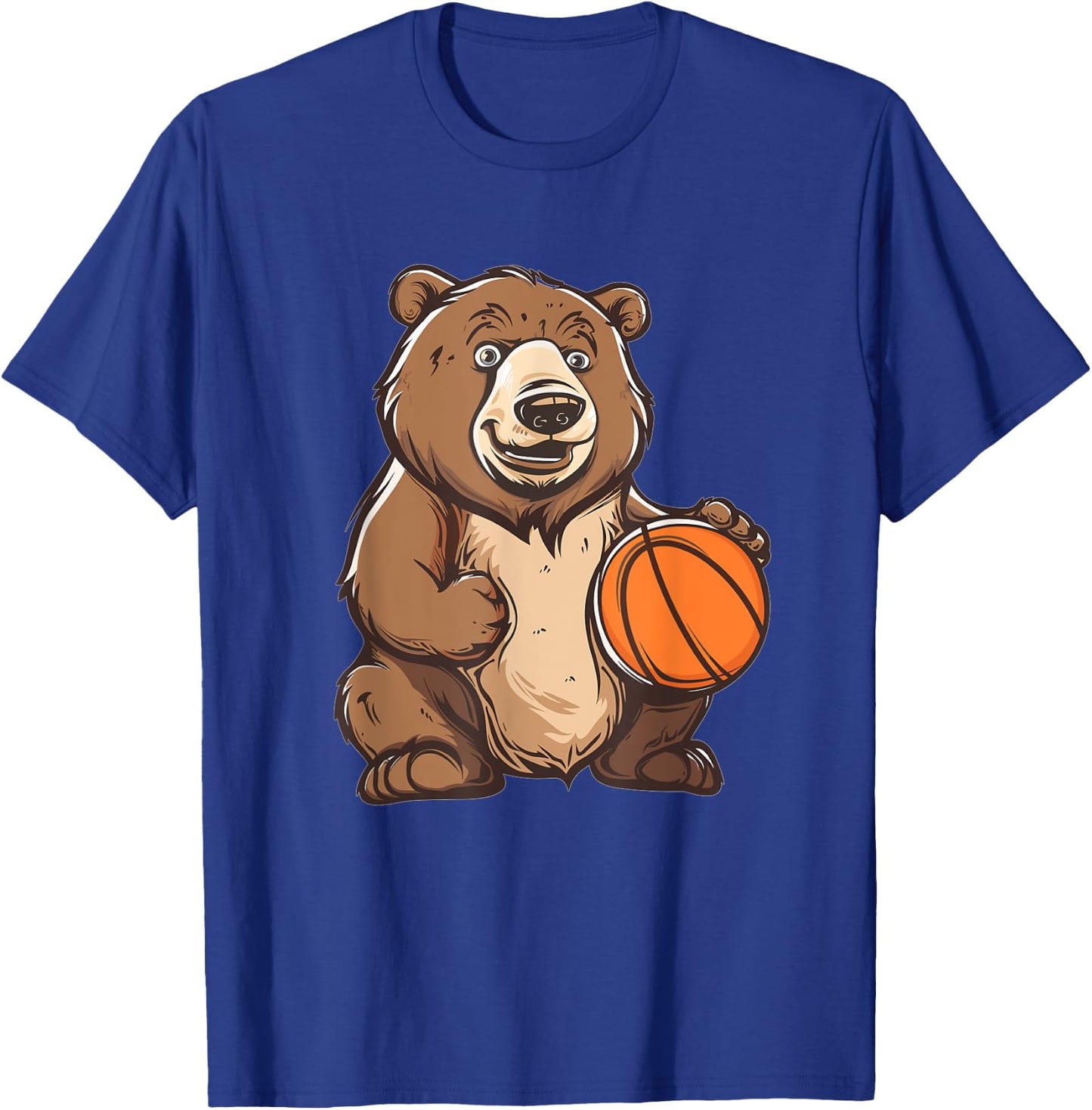 Cute Basketball Grizzly Bear T-Shirt - T-Shirt | Royal
