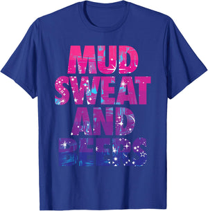 MUD SWEAT AND BEERS Funny Trail Running and Mudding Race T-Shirt - T-Shirt | Royal