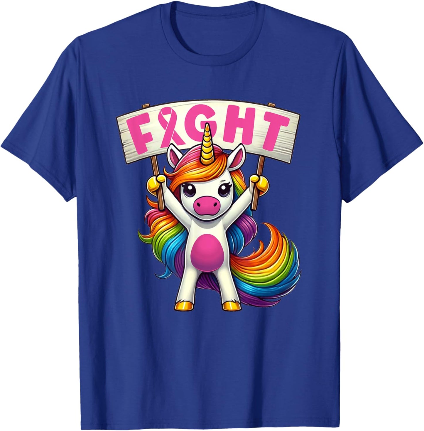 Fight Breast Cancer Awareness Girls Women Kids Youth T-Shirt - T-Shirt | Royal