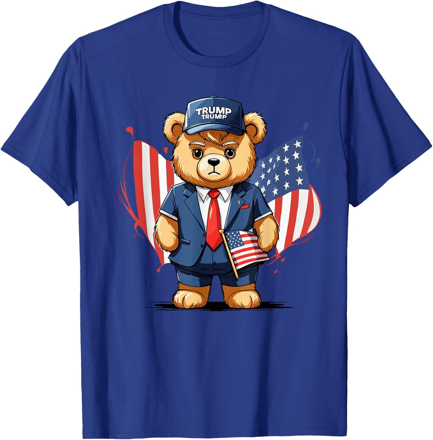 Trump Teddy Bear USA Flag Patriot Men T-Shirt - T-Shirt | Royal
