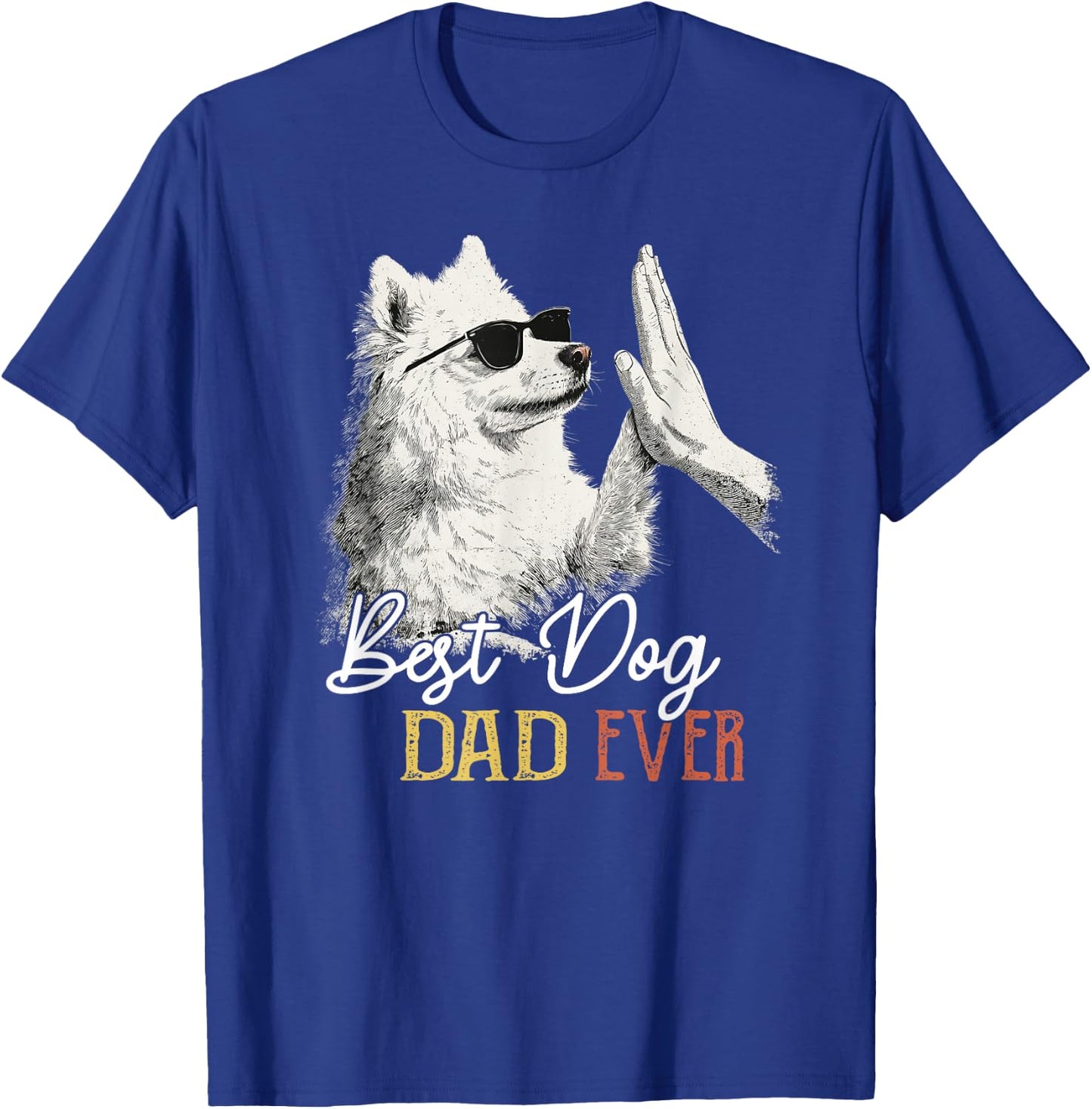 Best American Eskimo Dad Ever Men Dog Lover Fathers Day T-Shirt - T-Shirt | Royal