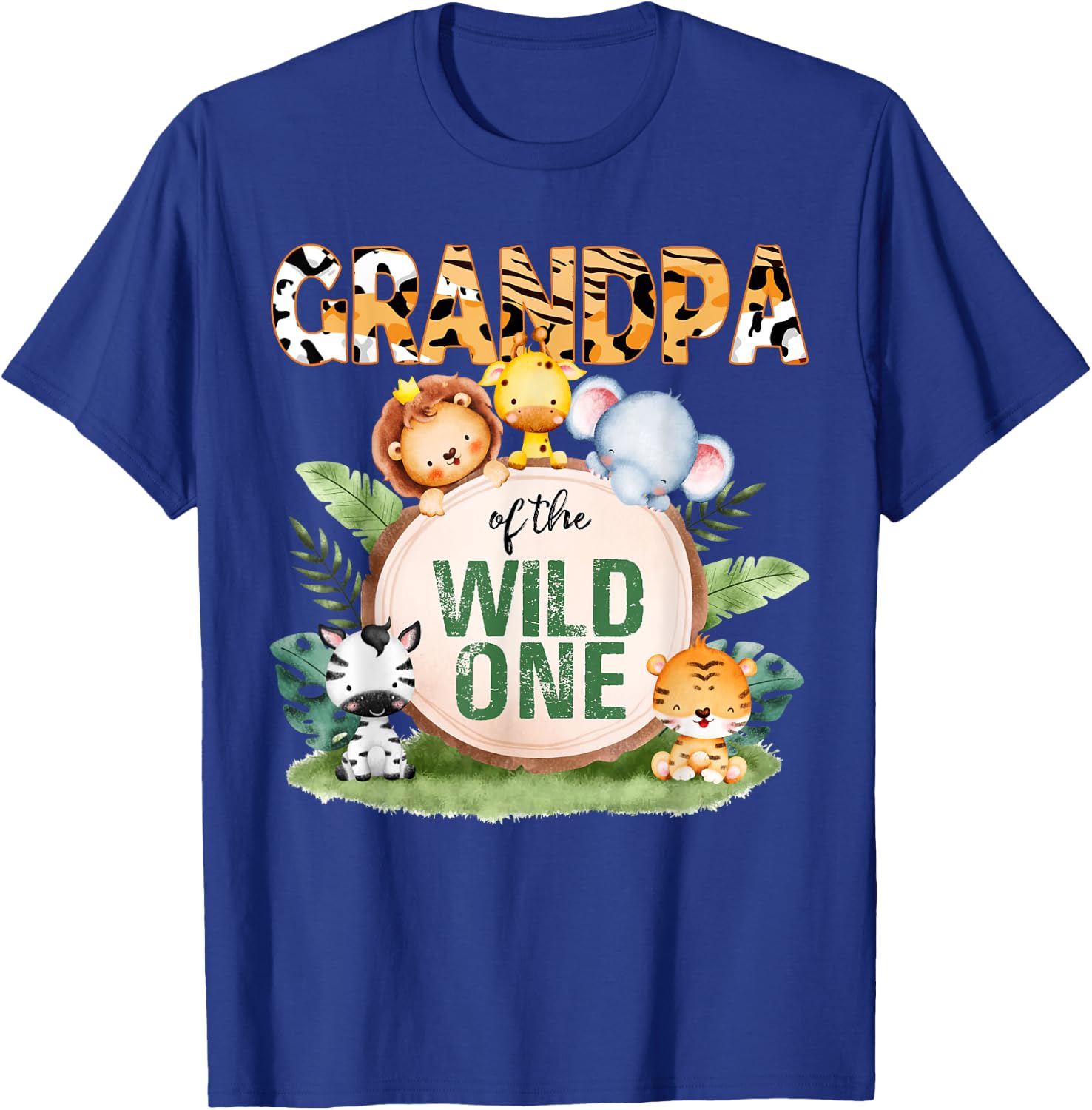 Grandpa Of The Wild One 1st Birthday Safari Family Matching T-Shirt - T-Shirt | Royal