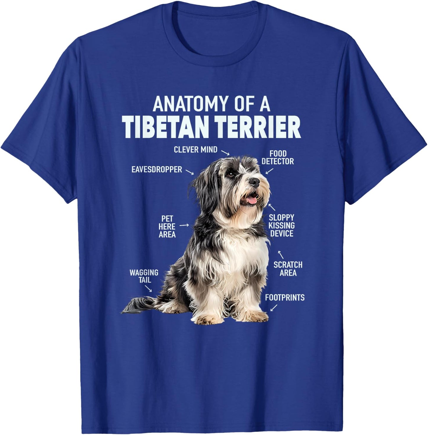 Anatomy Of A Tibetan Terrier T-Shirt - T-Shirt | Royal