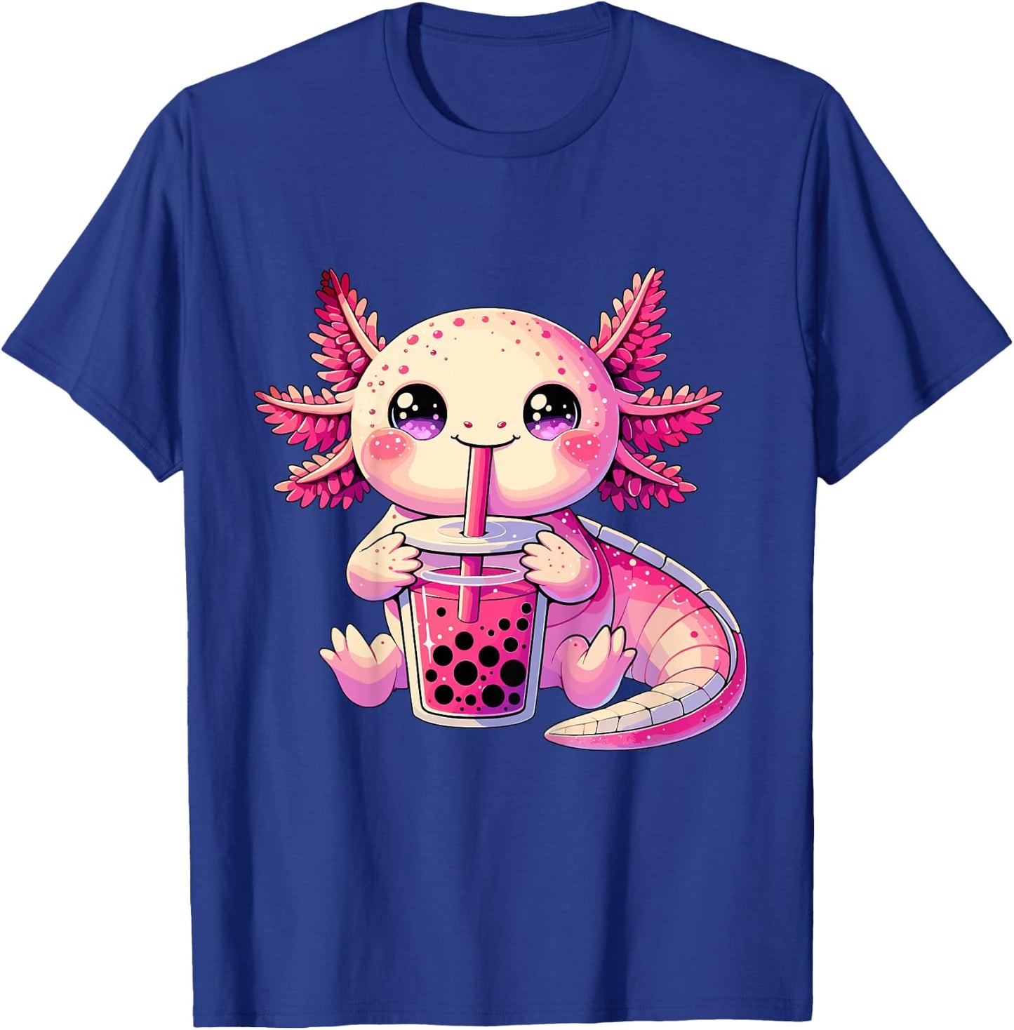 Axolotl Bubble Boba Tea Cute Kawaii Axolotl T-Shirt - T-Shirt | Royal