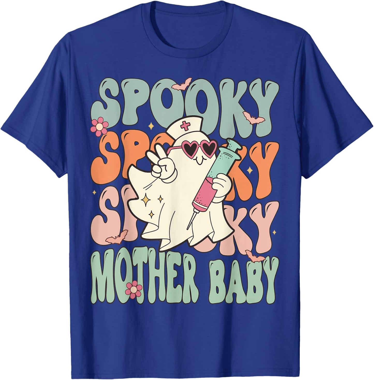Spooky Mother Baby Nurse Halloween Postpartum Nurse T-Shirt - T-Shirt | Royal