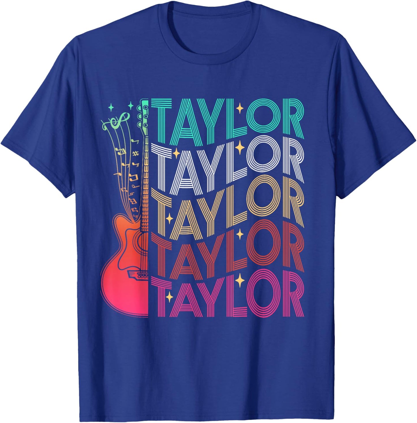 Taylor First Name I Love Taylor Girl Groovy 80's Vintage T-Shirt - T-Shirt | Royal
