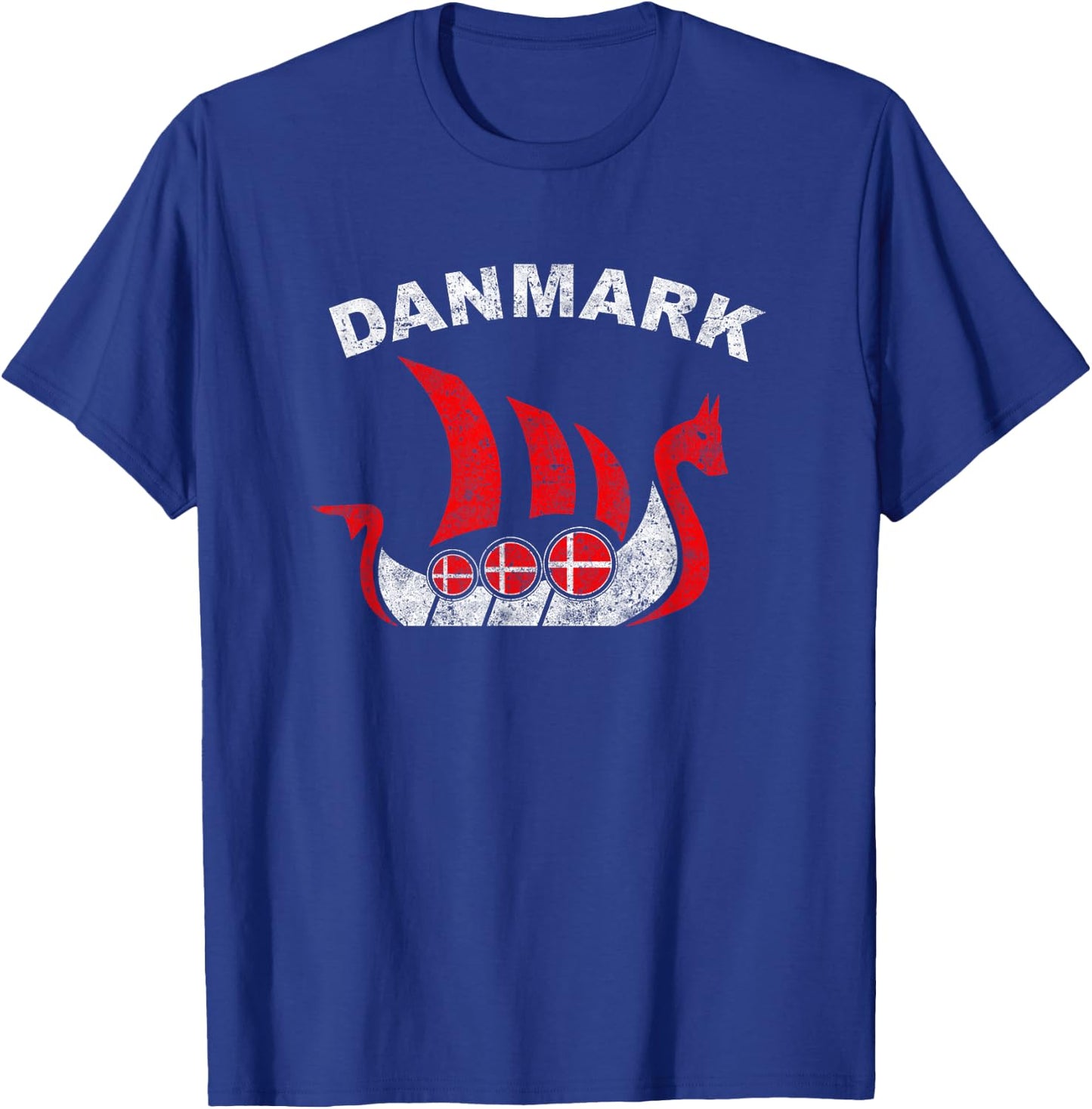 Danmark Viking Ship T Shirt Denmark Flag colors T-Shirt - T-Shirt | Royal