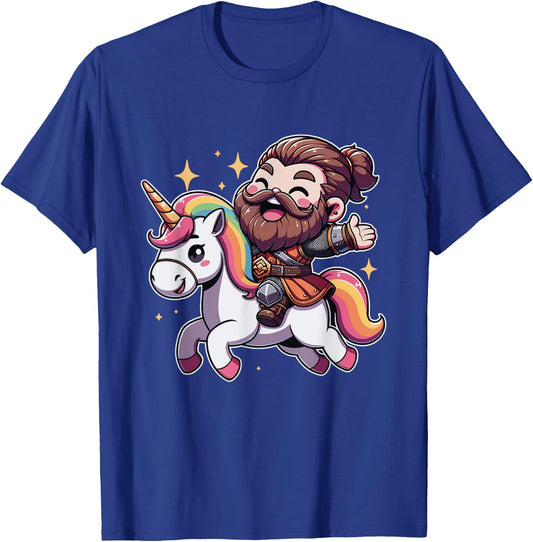 Epic Viking Riding A Unicorn T-Shirt - T-Shirt | Royal