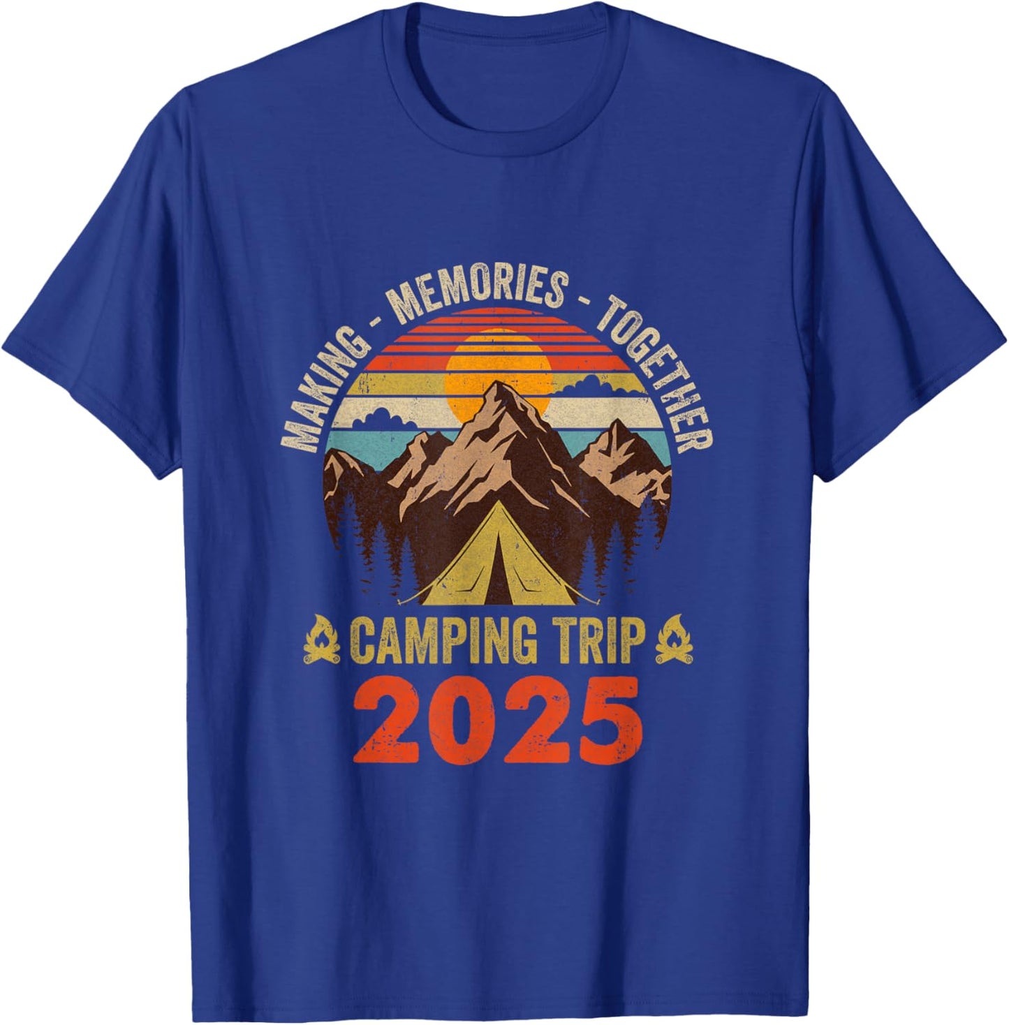 Vintage Camper Camp Family Camping Trip 2025 Matching Group T-Shirt - T-Shirt | Royal