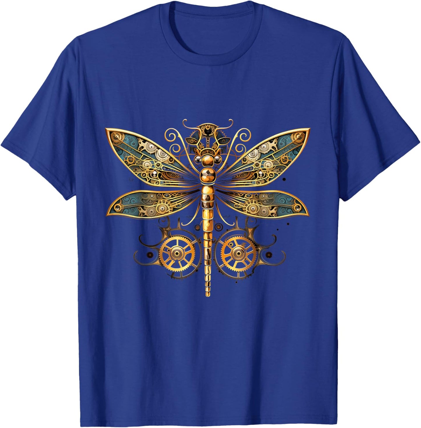Dragonfly Steam Punk Insect Art Engineer Steampunk Dragonfly T-Shirt - T-Shirt | Royal
